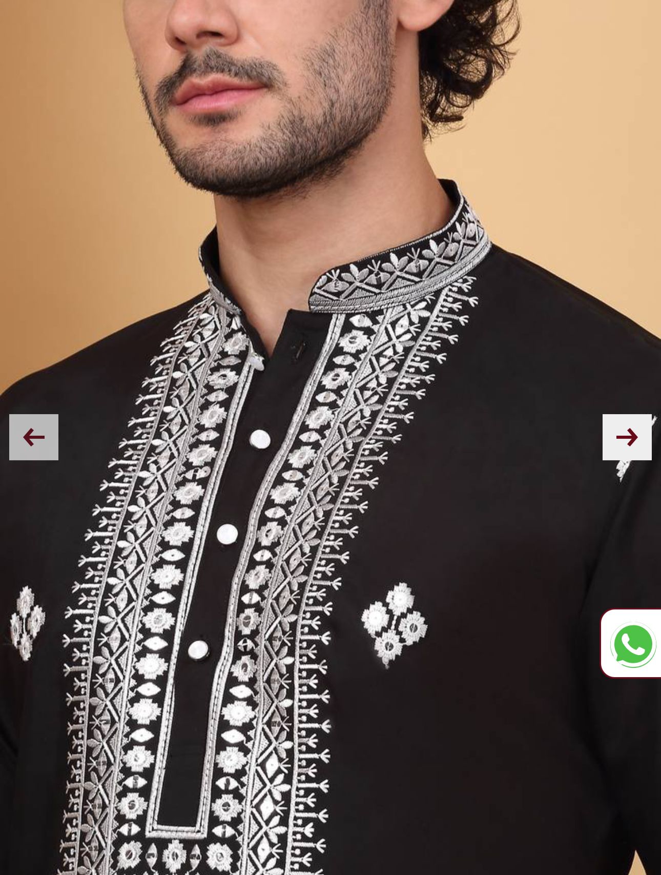 Men Cotton Silk Ethnic Motifs Embroidered Black Kurta And Trouser With Stole in Berlin