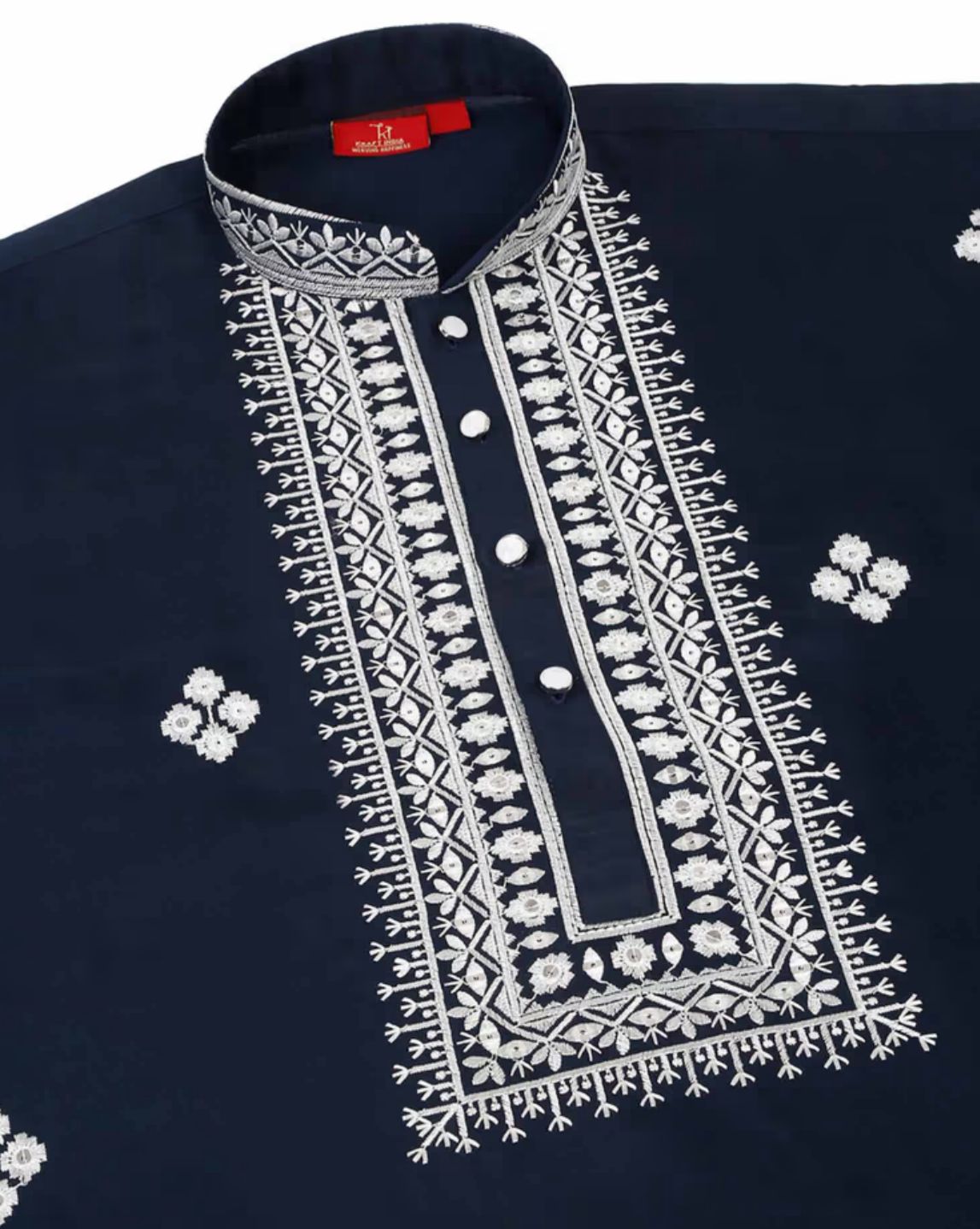 Men Blue Embroidered Kurta with Trouser with Stole in Germany