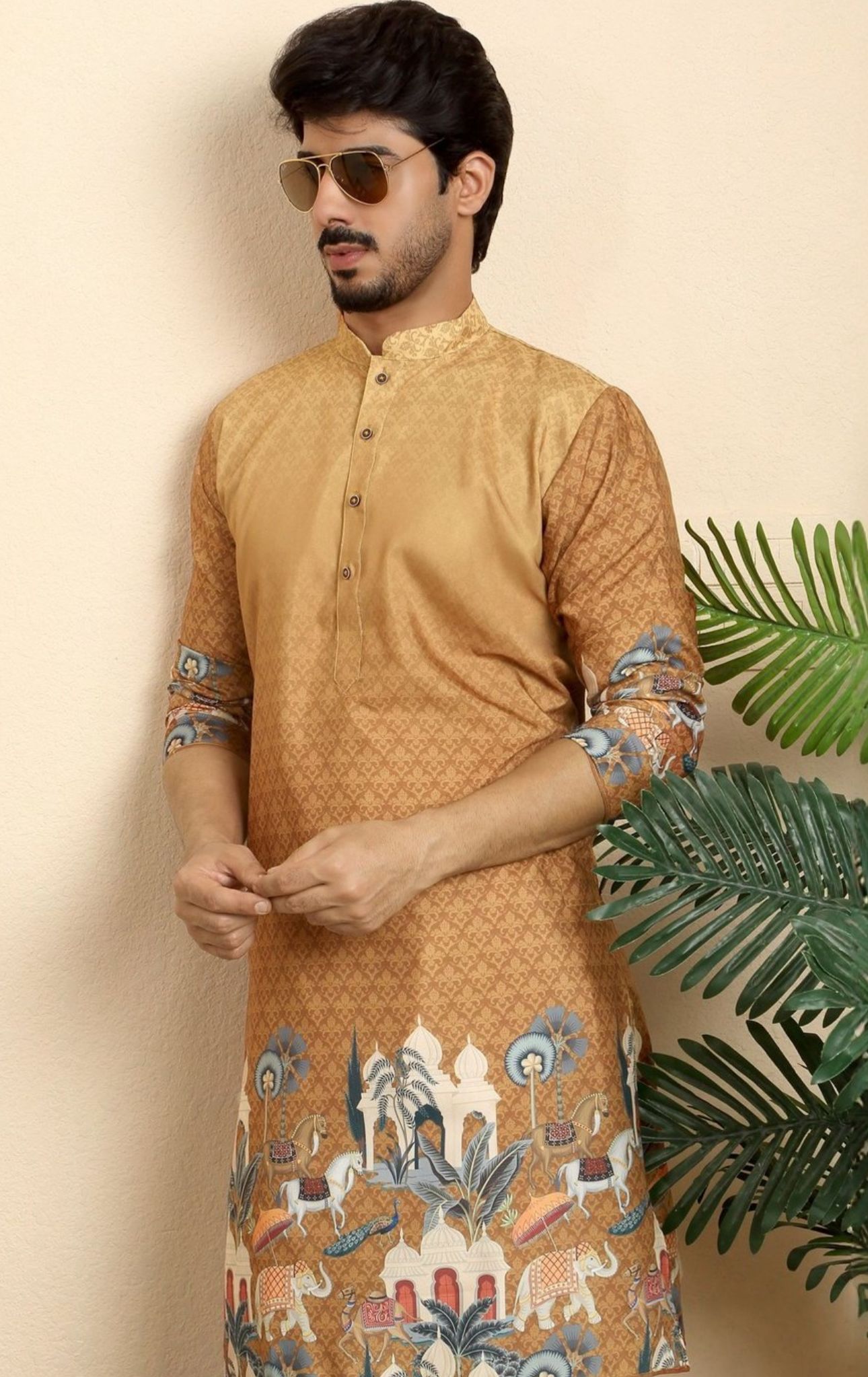 Men Ethnic Motifs Printed Regular Kurta with Pyjamas in Germany