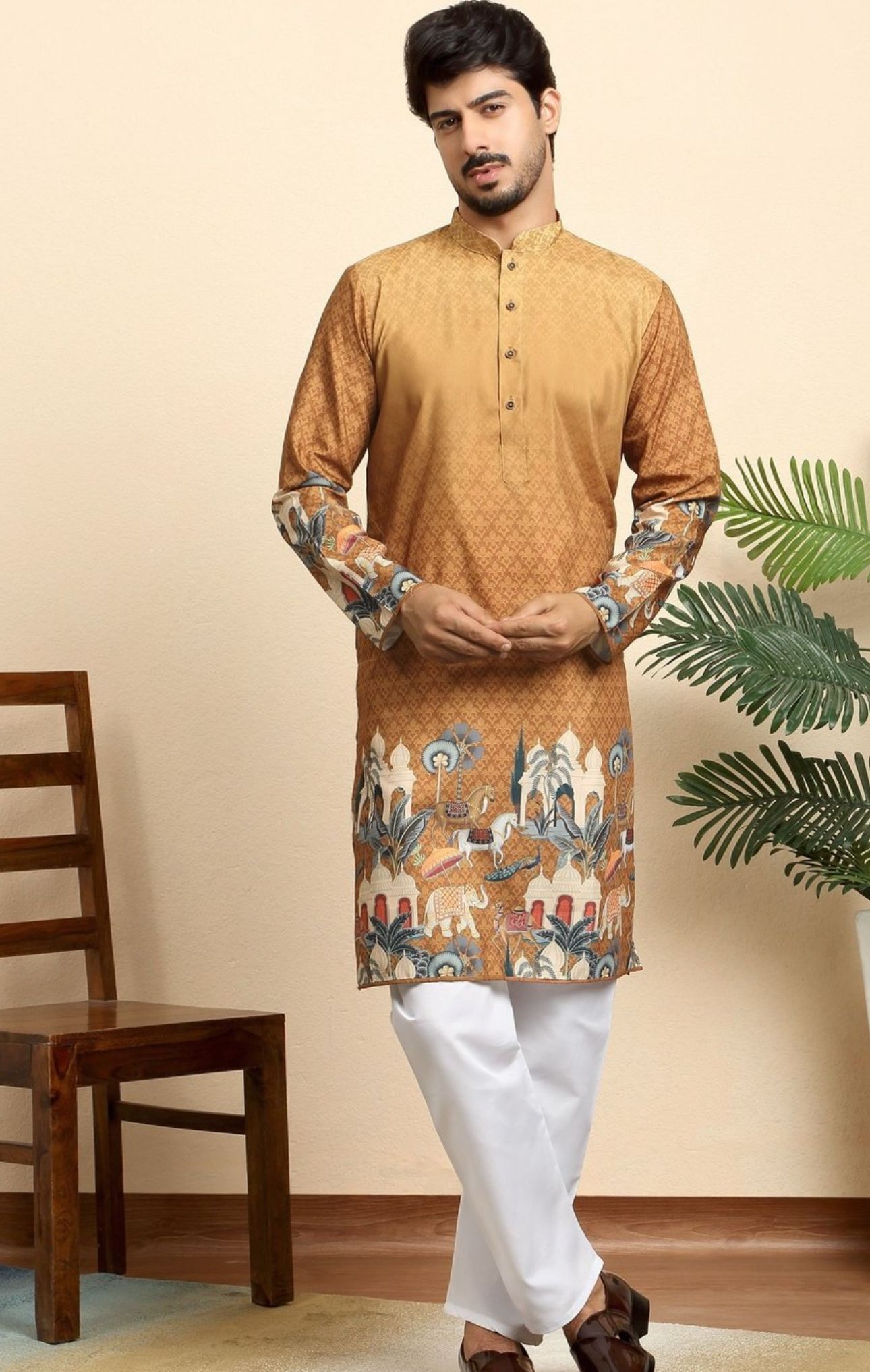 Men Ethnic Motifs Printed Regular Kurta with Pyjamas in Germany