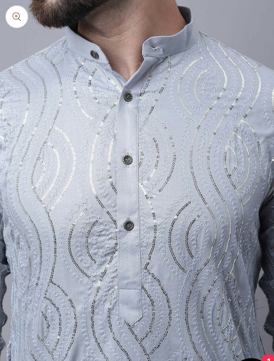Ethnic Motifs Embroidered Mandarin Collar Straight Cotton Silk Kurta & Pyjama in Germany
