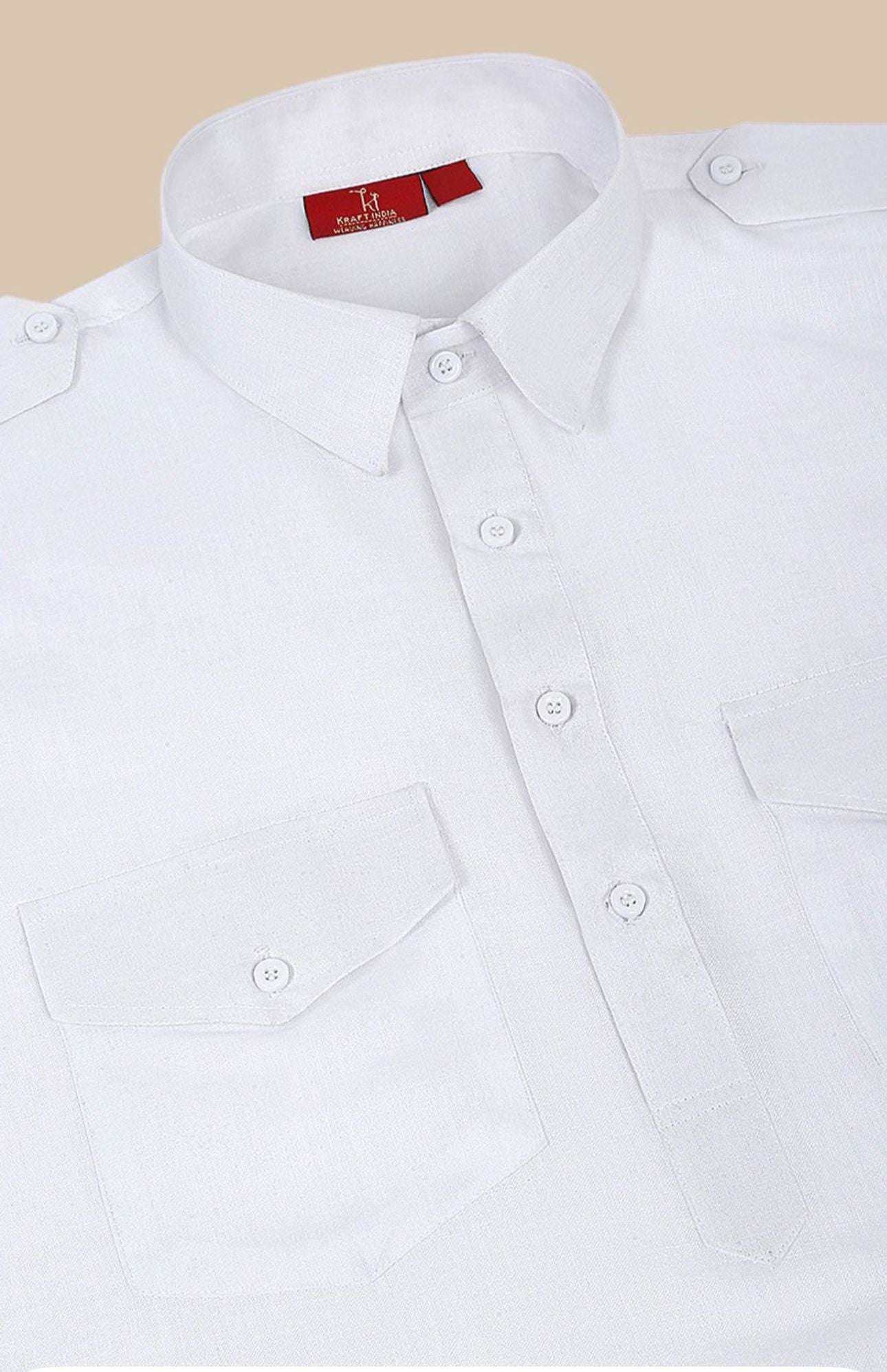 Shirt Collar Cuffed Sleeves Pure Cotton Pathani Kurta With Salwar in Germany