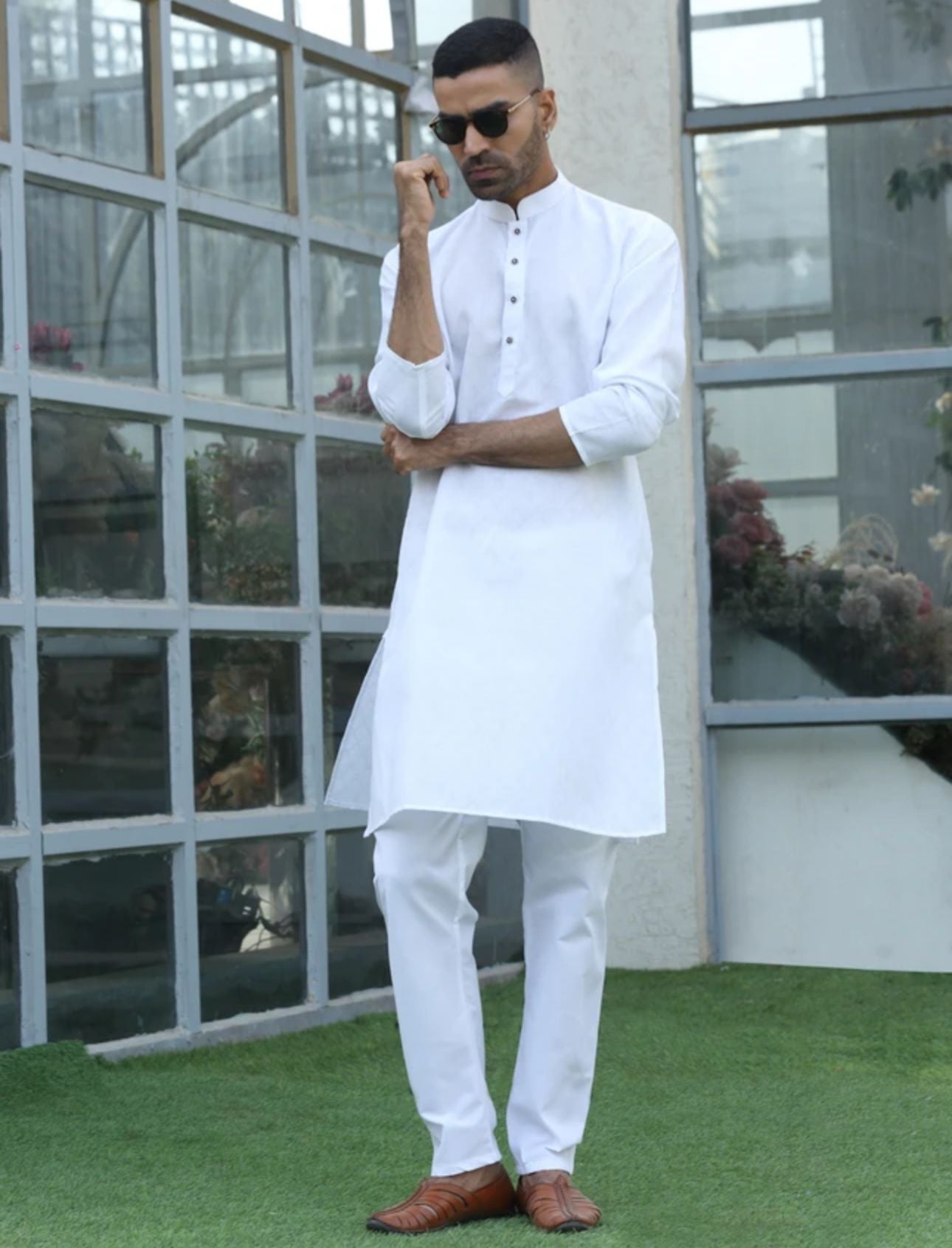 Men Cotton Blend Kurta Pyjama Set in Germany