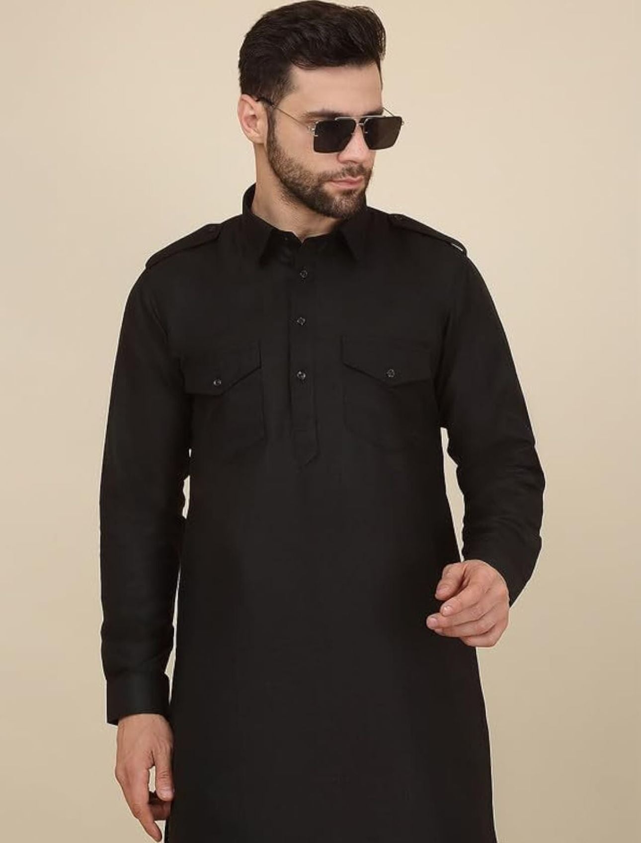 Men's Cotton Pathani Kurta With Drawstring Salwar Set in Berlin