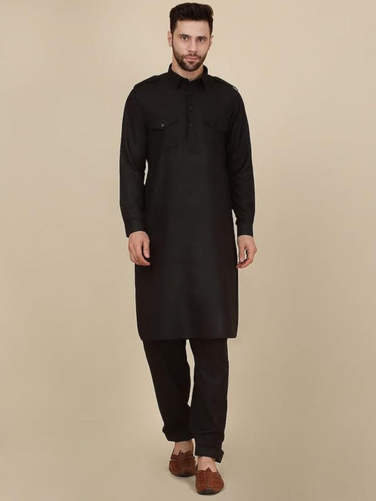 Men's Cotton Pathani Kurta With Drawstring Salwar Set in Berlin