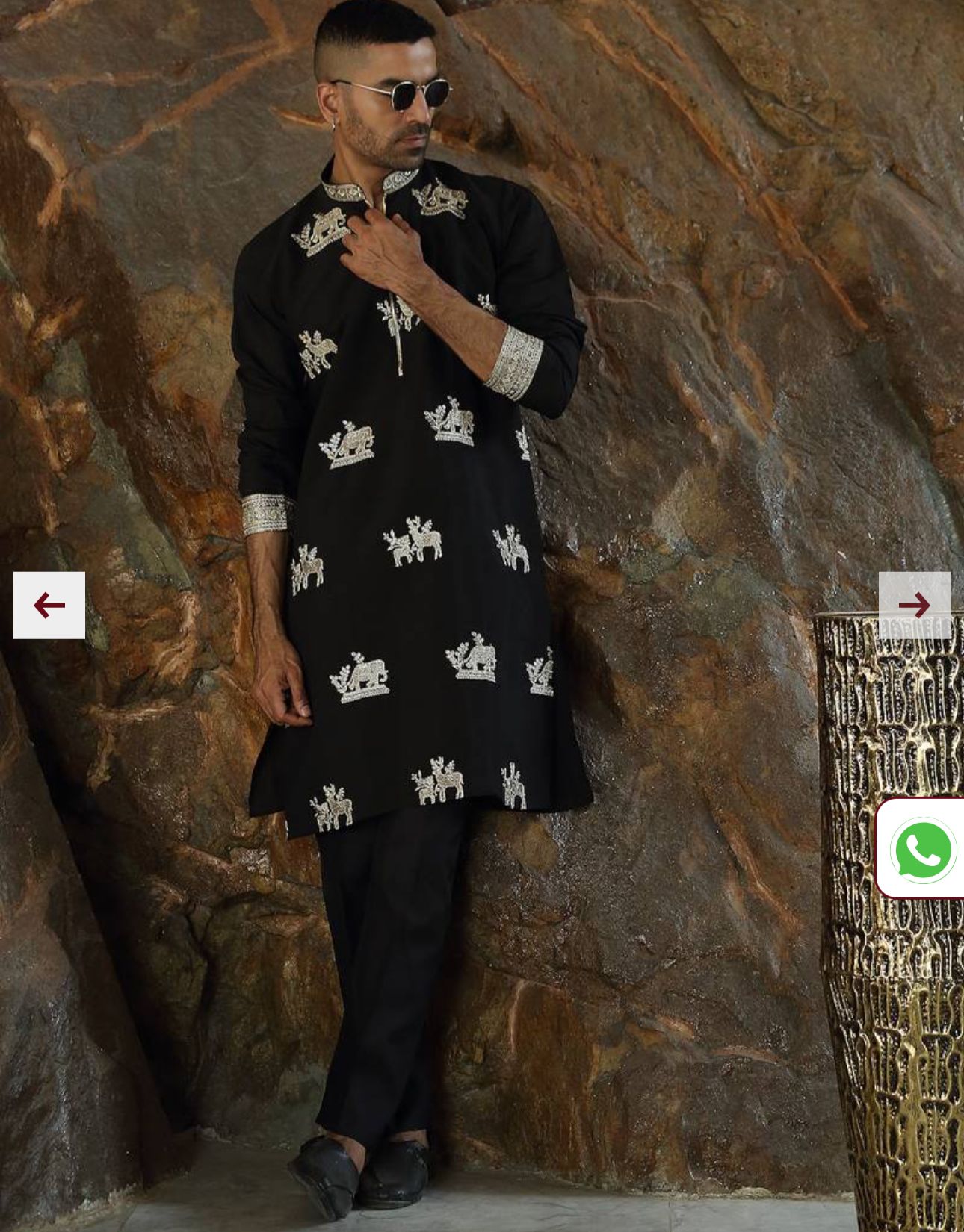 Cotton Silk Ethnic Motifs Embroidered Black Kurta With Trouser Pant in Germany