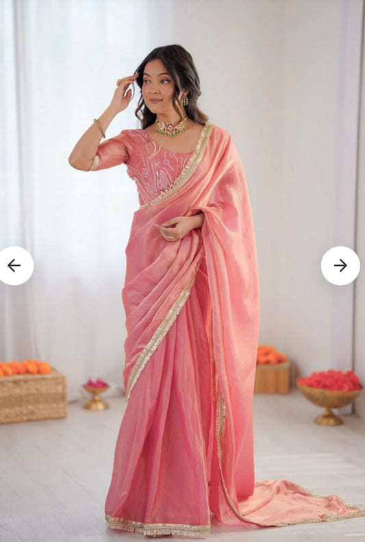 Heavy fendy Silk Saree with Stitched Blouse in Germany