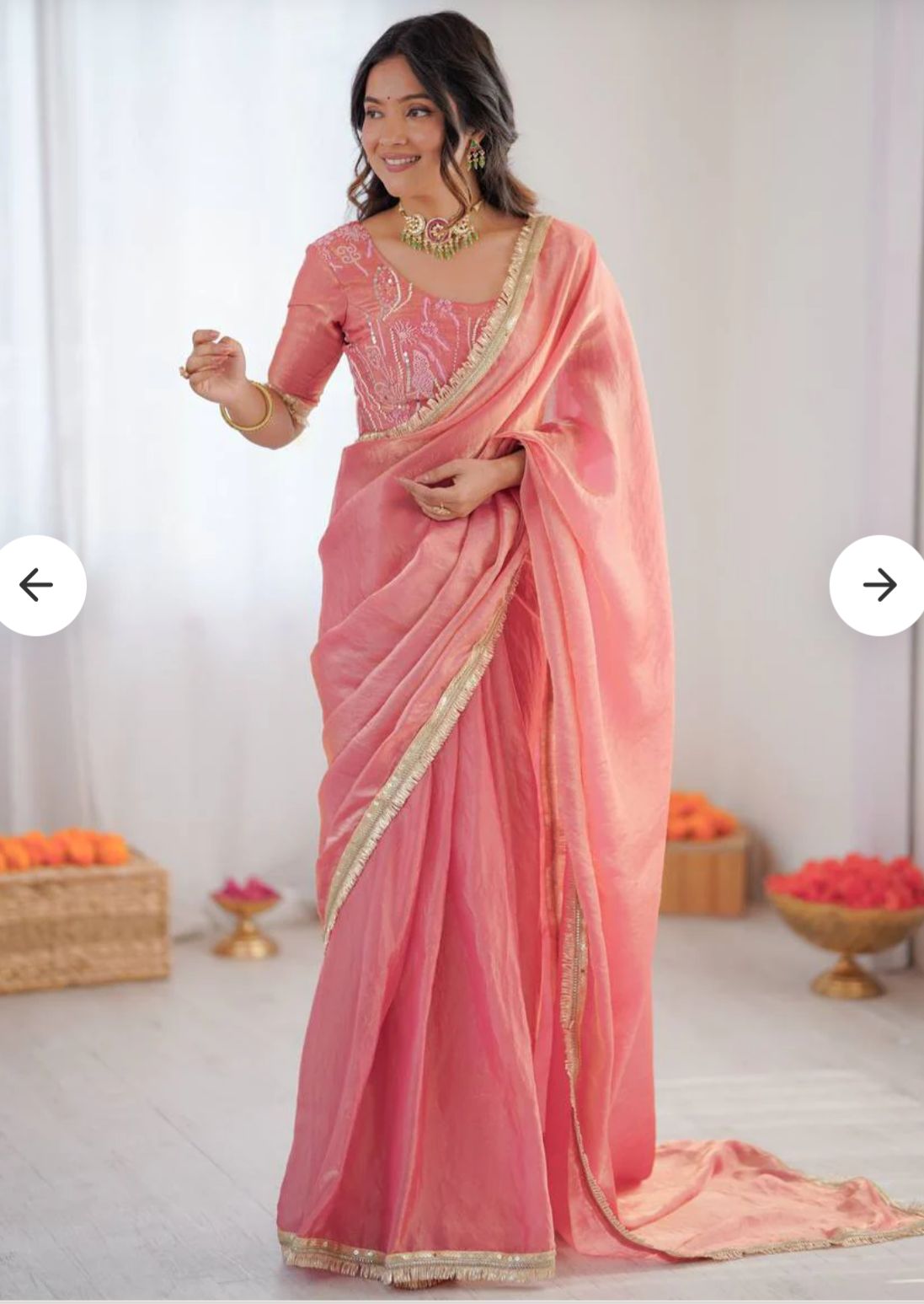 Heavy fendy Silk Saree with Stitched Blouse in Germany