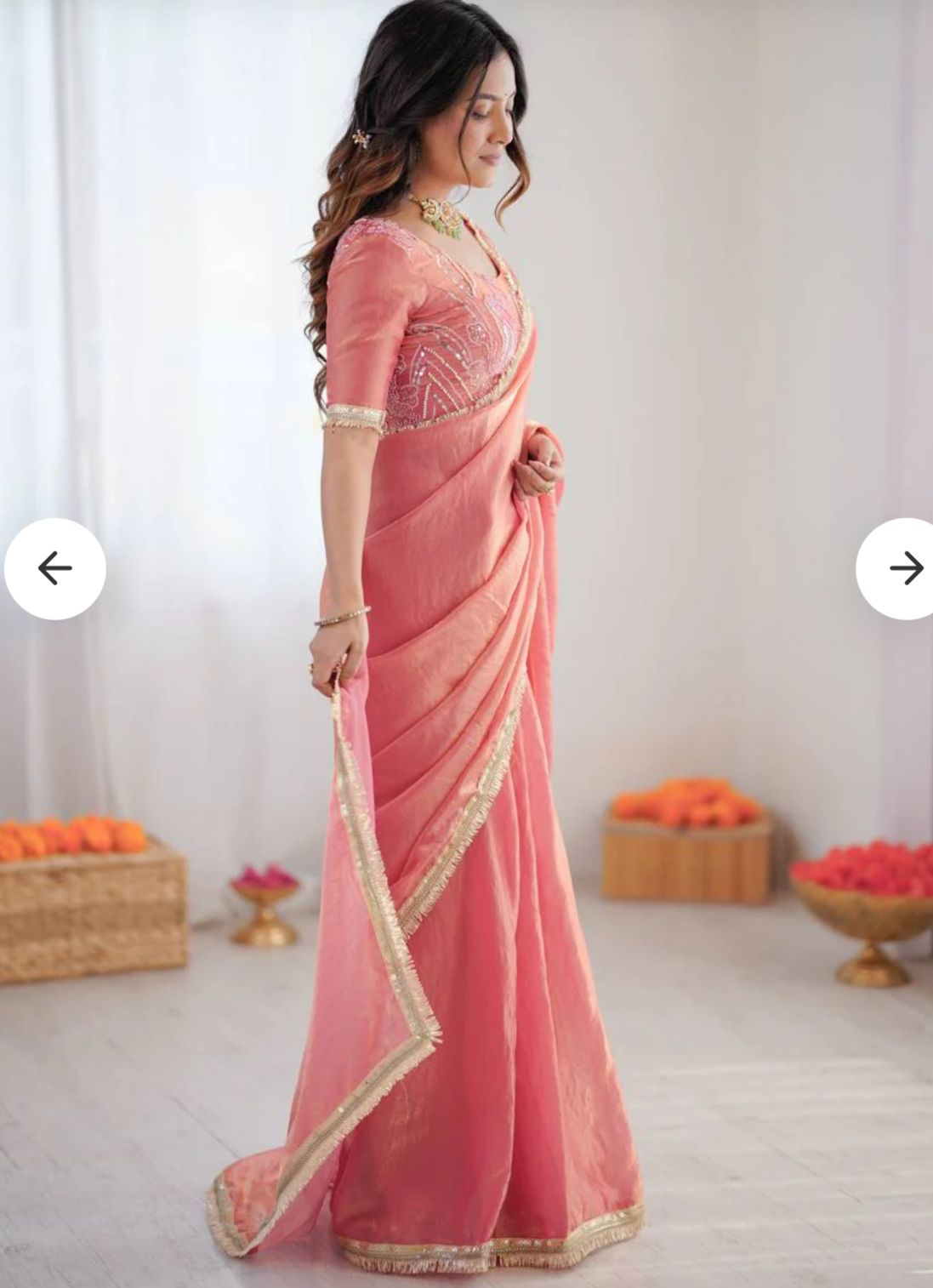 Heavy fendy Silk Saree with Stitched Blouse in Germany