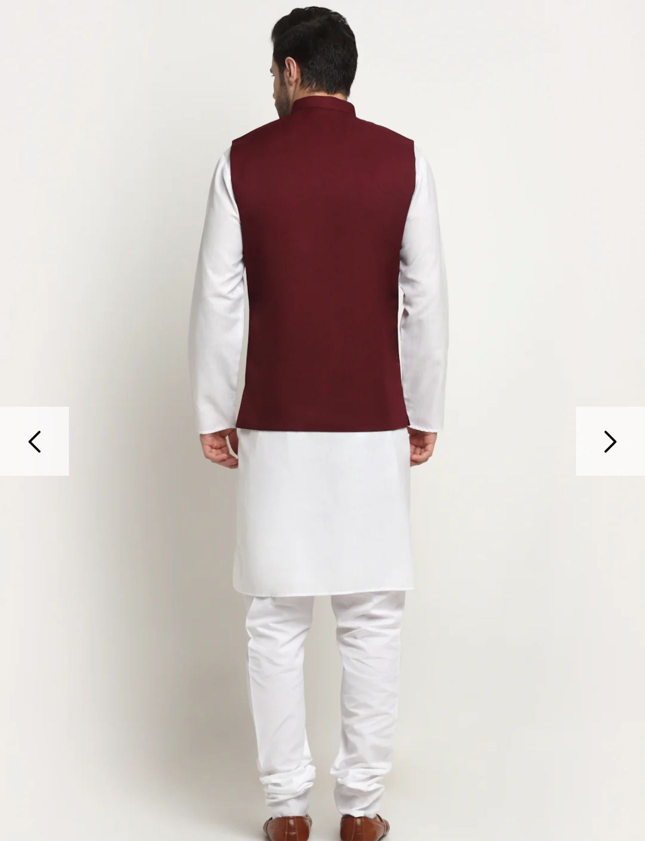 Cotton Solid White Kurta Churidar With Twill Nehru Jacket Set in Germany