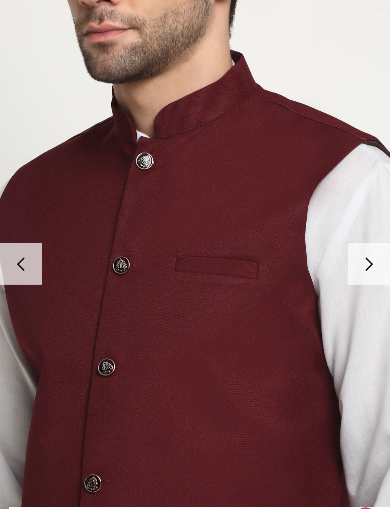 Cotton Solid White Kurta Churidar With Twill Nehru Jacket Set in Germany
