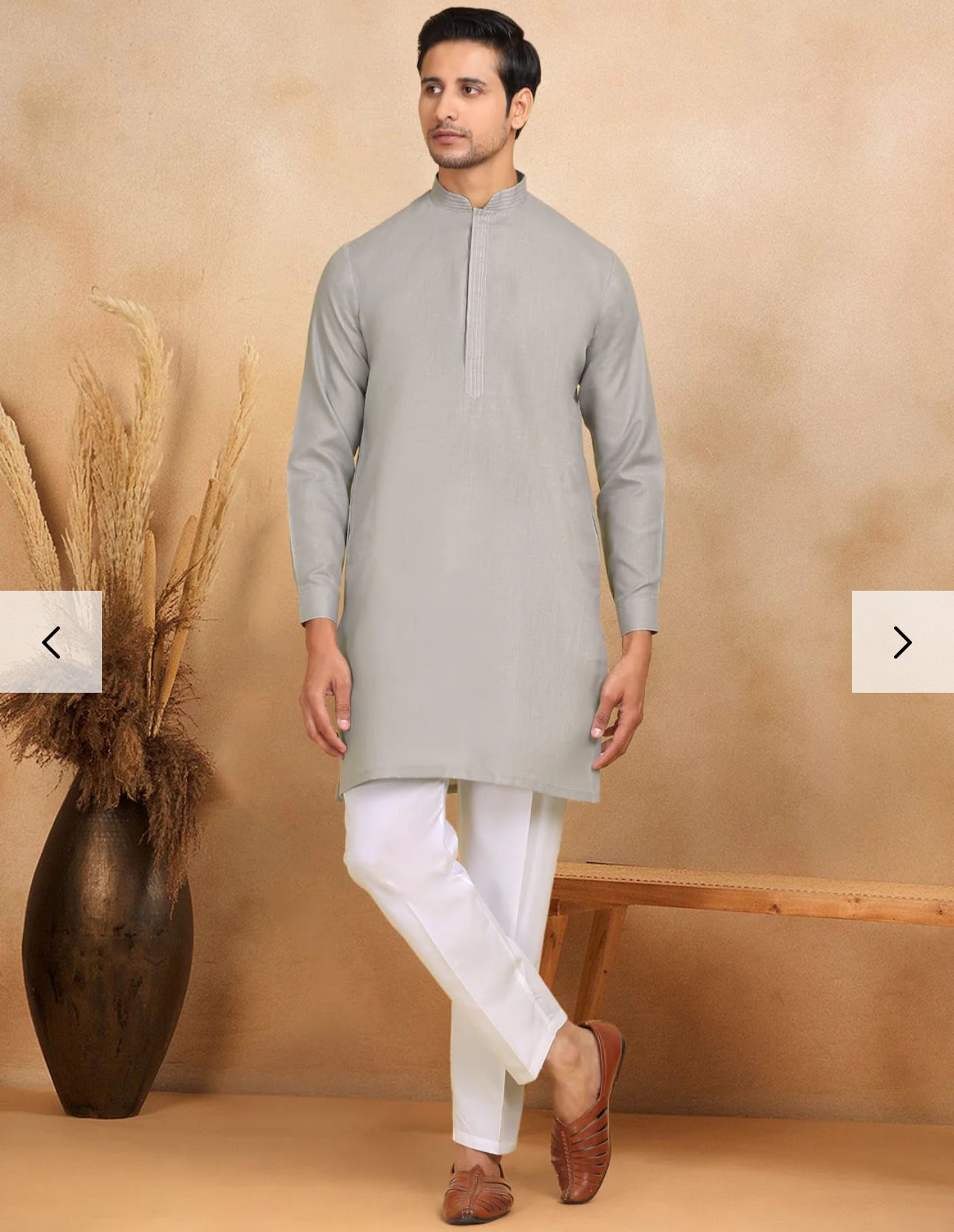 Cotton Regular Straight Kurta Trouser With Sequin Embroidery Open Nehru Jacket Set in Germany