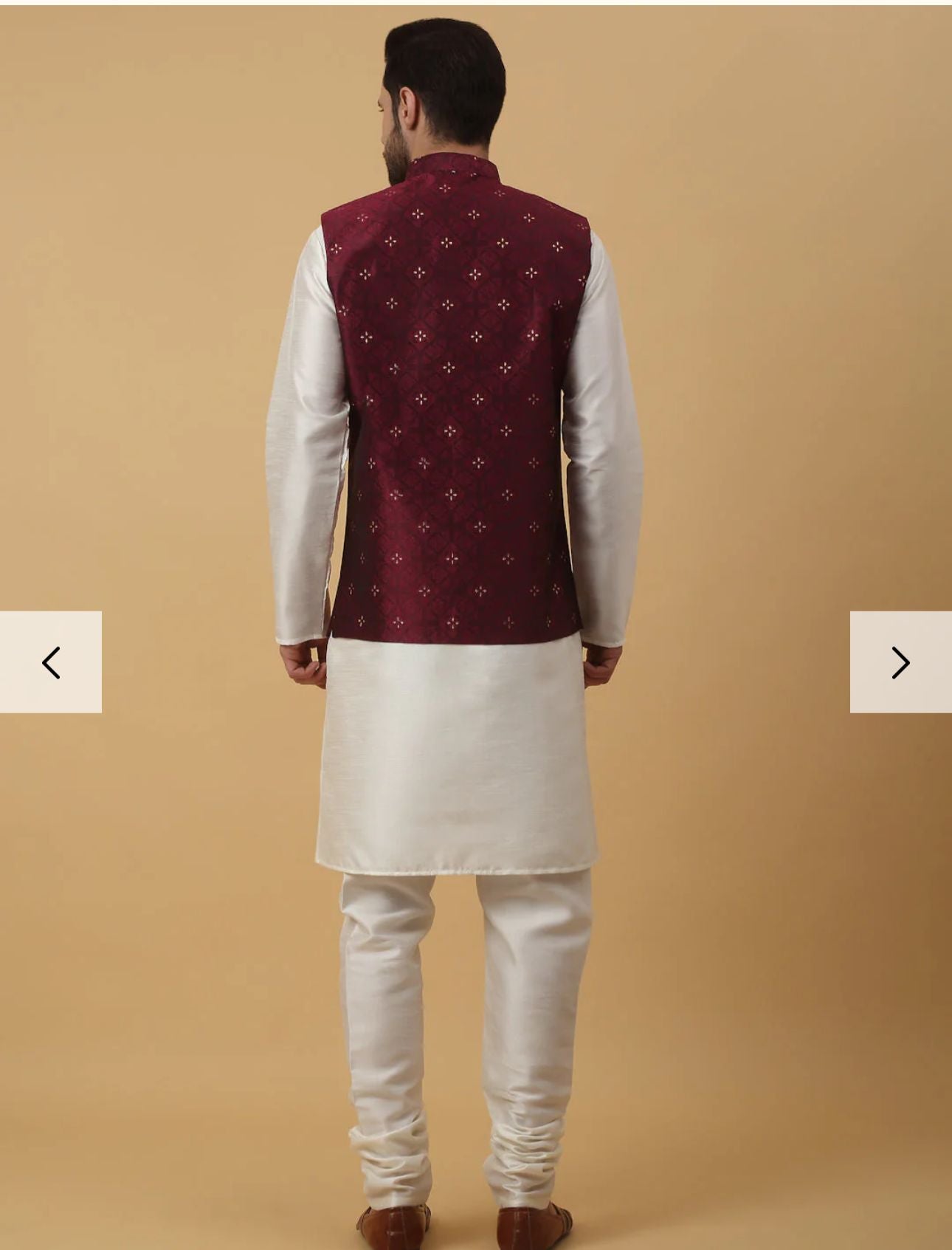 Silk Blend Kurta churidar with Jacquard Geometric Sleeveless Nehru Jacket set in Germany