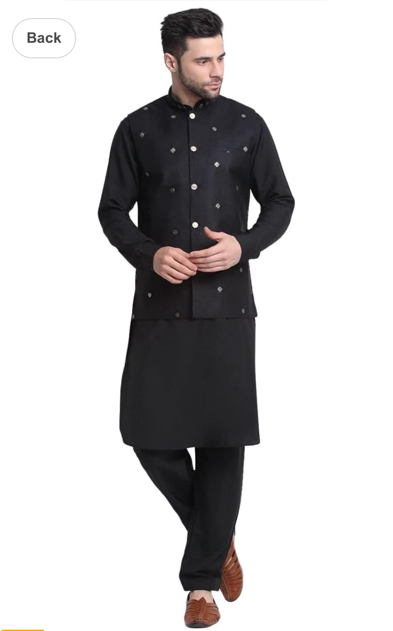 Cotton Pathani Kurta & Salwar with Nehru Jacket, Ethnic Traditional Wear in Germany