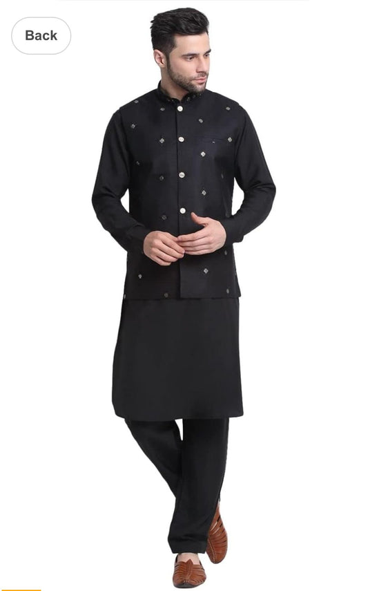 Cotton Pathani Kurta & Salwar with Nehru Jacket, Ethnic Traditional Wear in Germany