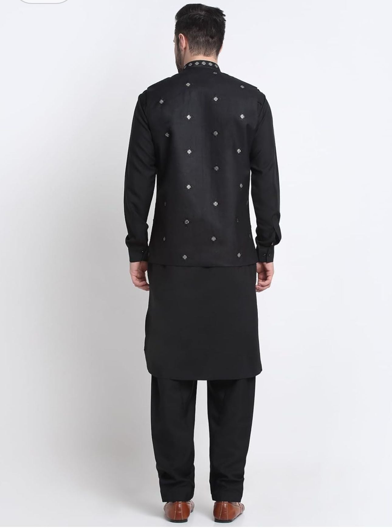 Cotton Pathani Kurta & Salwar with Nehru Jacket, Ethnic Traditional Wear in Germany