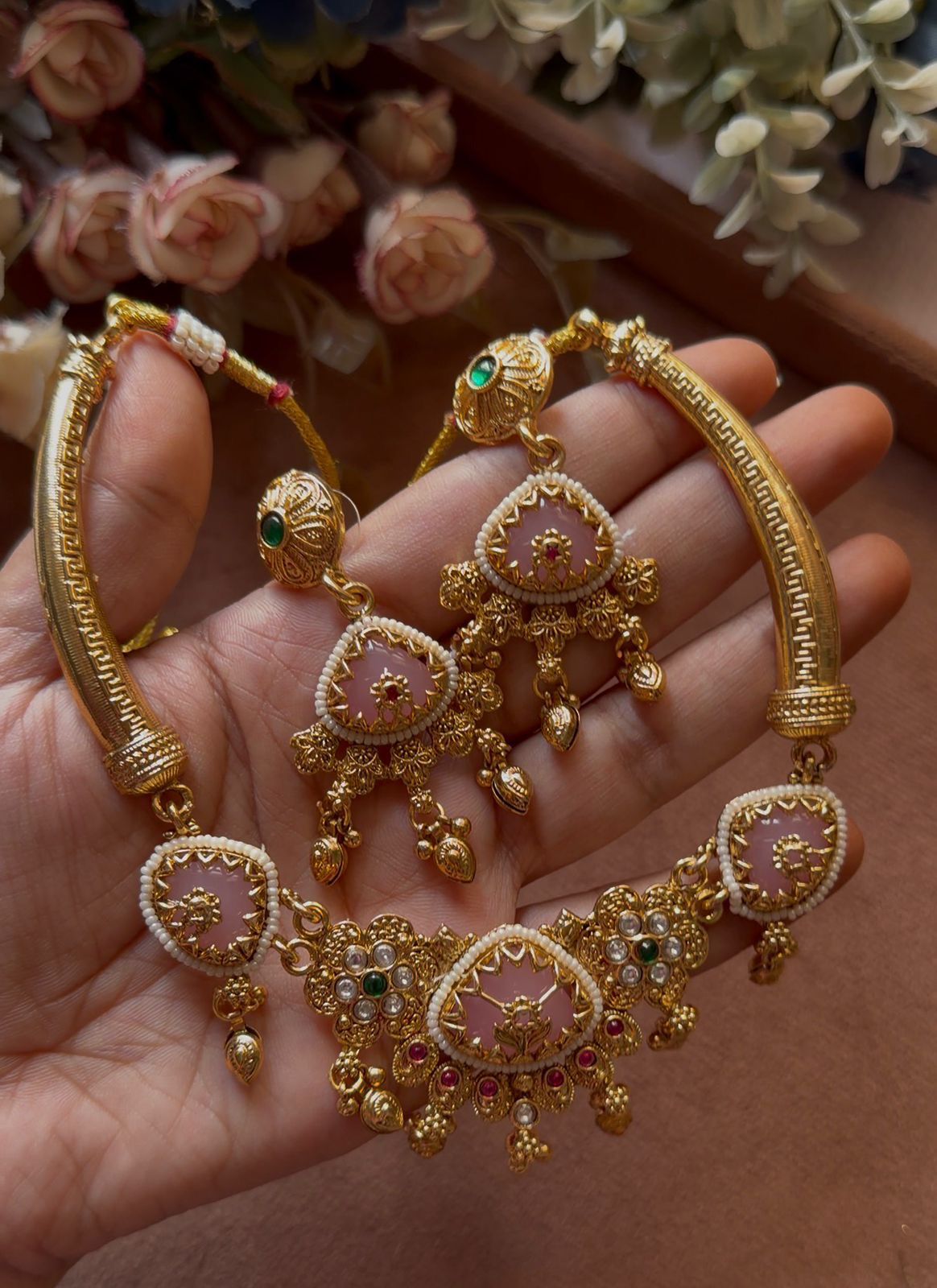 Traditional Antique Gold Plated Choker Jewelry Set for Women in Germany