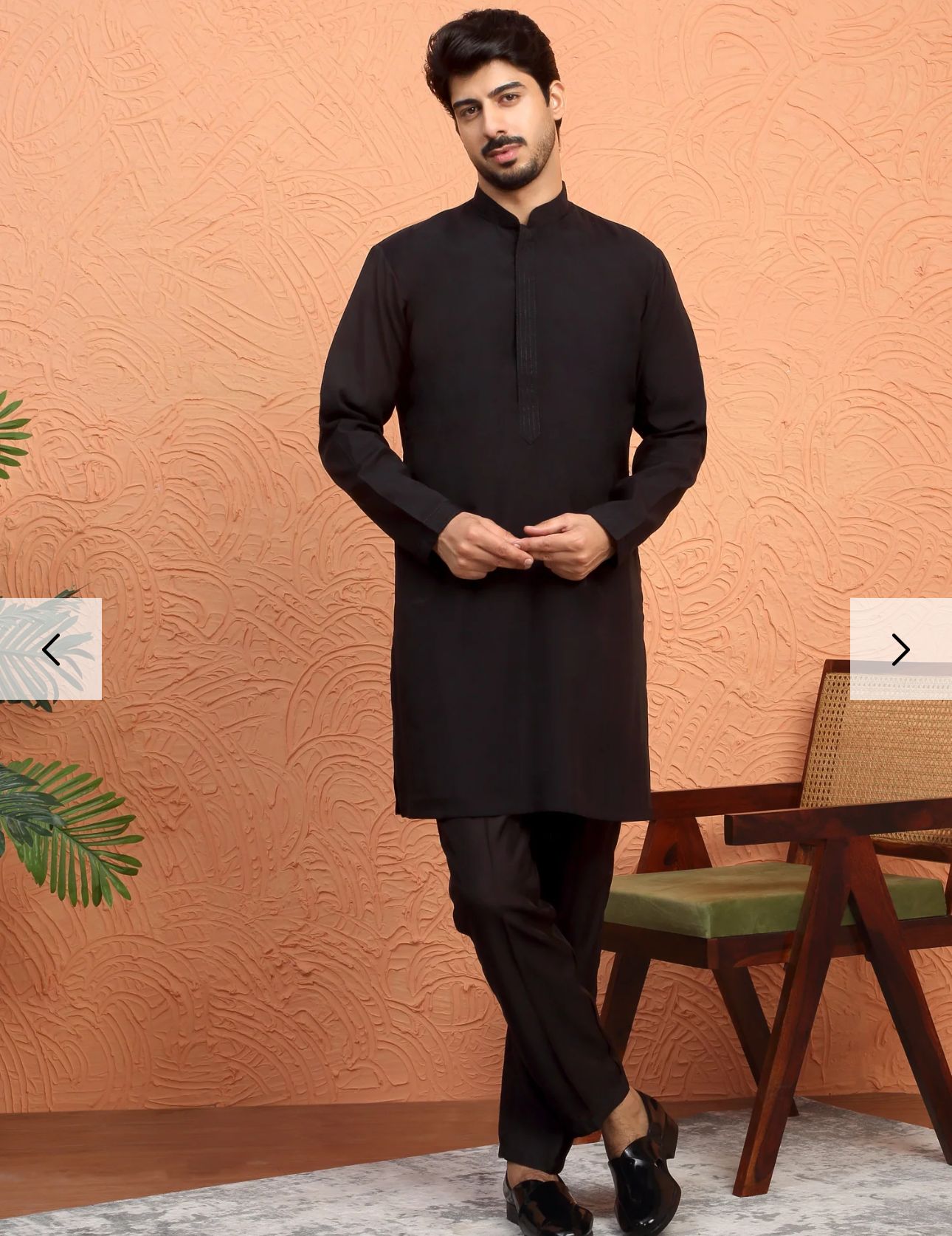 Silk Blend Anchor Work Kurta Trouser Set with Floral Embroidered Nehru Jacket in Berlin