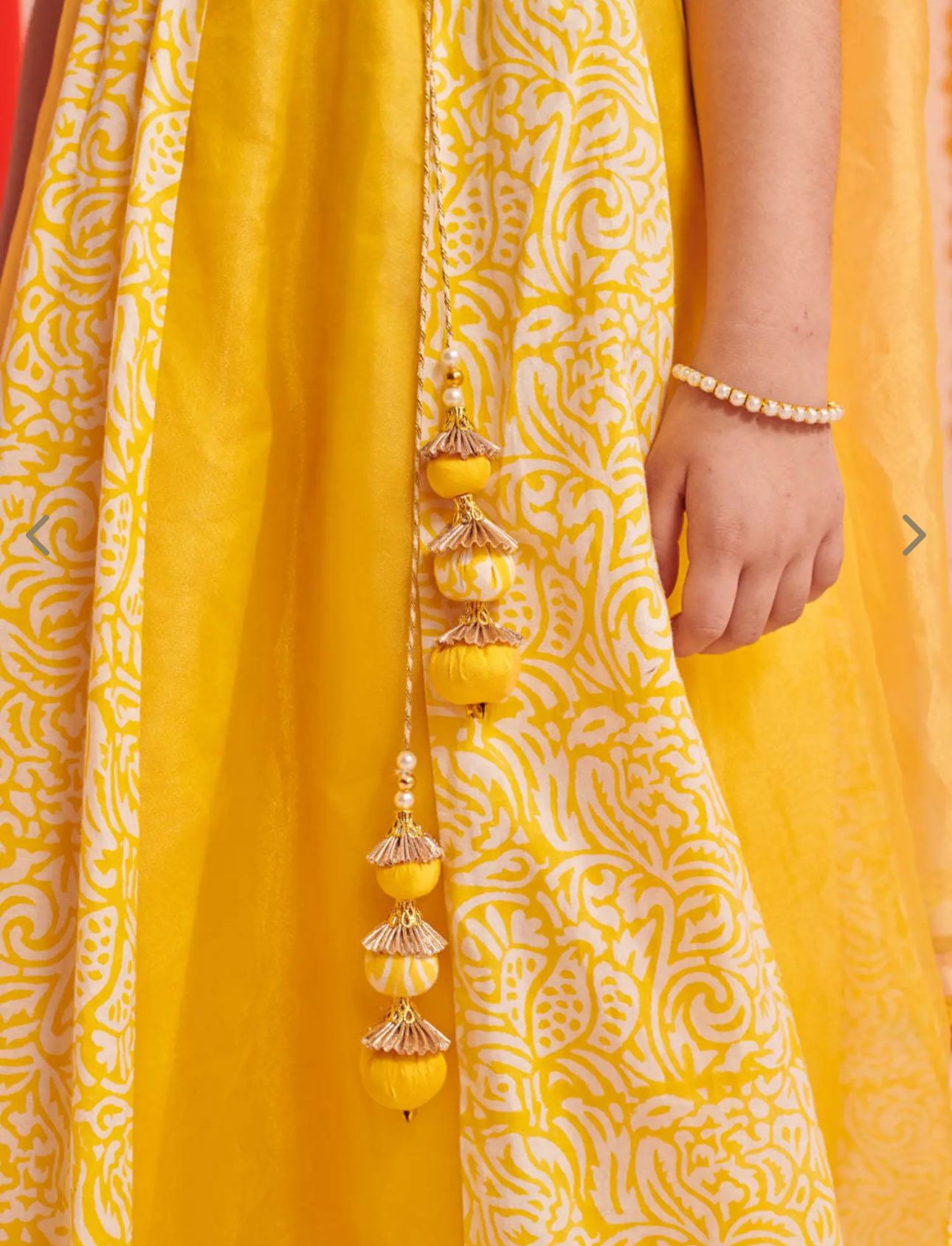 Girls Yellow Regular Fit Printed Lehenga Choli in Germany