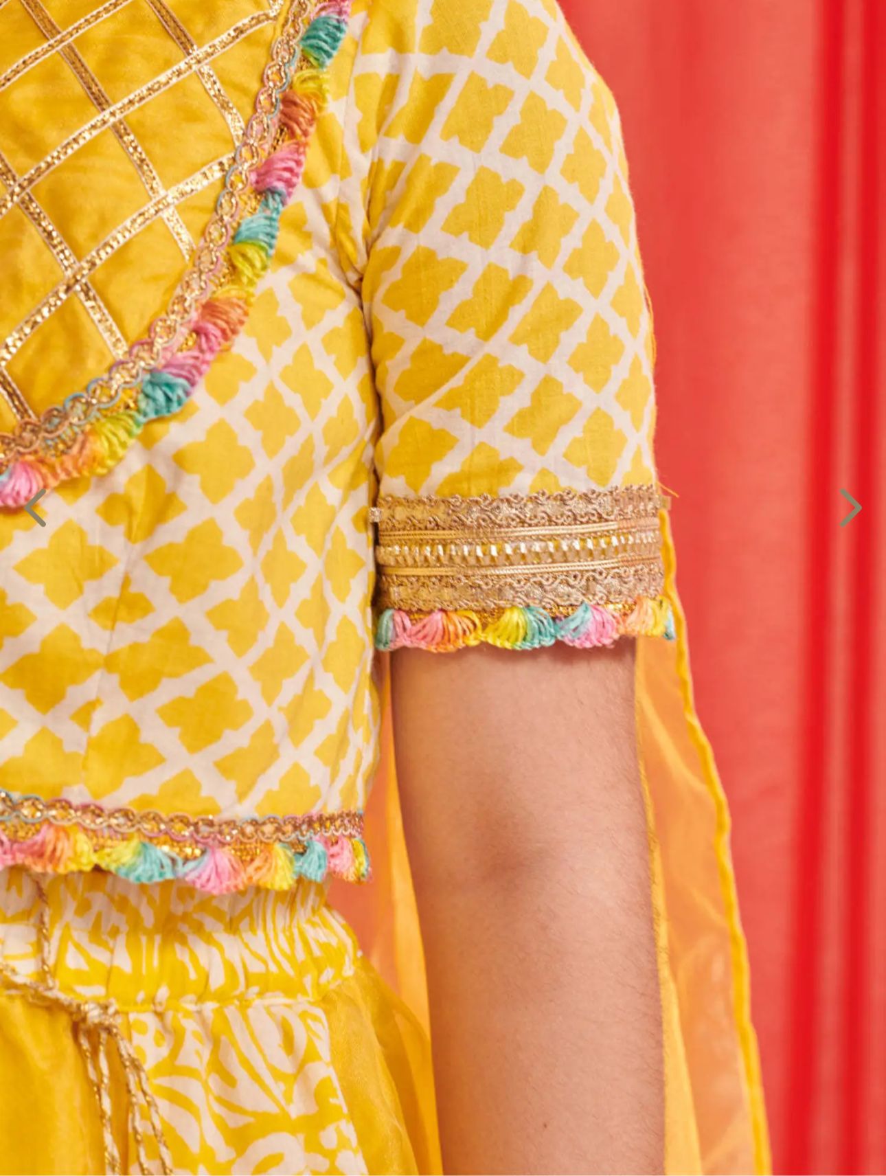 Girls Yellow Regular Fit Printed Lehenga Choli in Germany