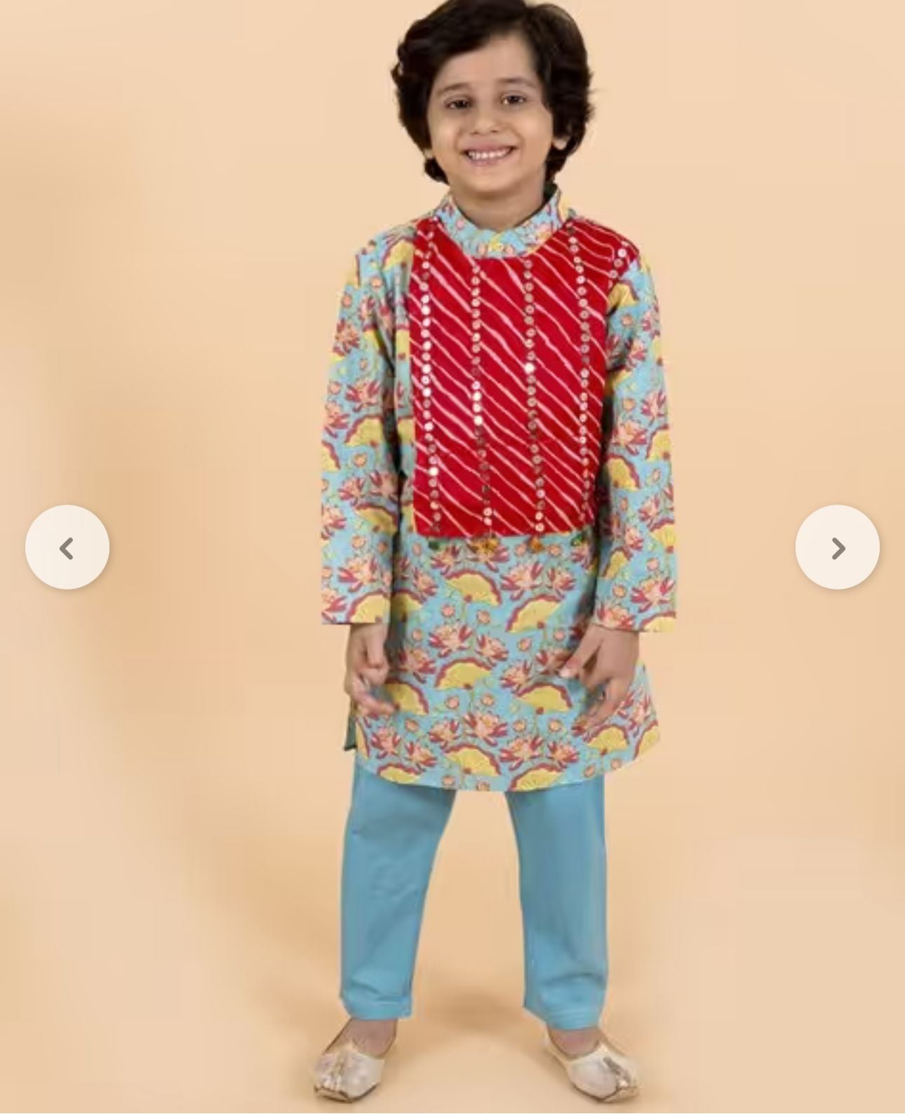 Floral Print 2-Piece Kurta Pyjamas Set in Berlin