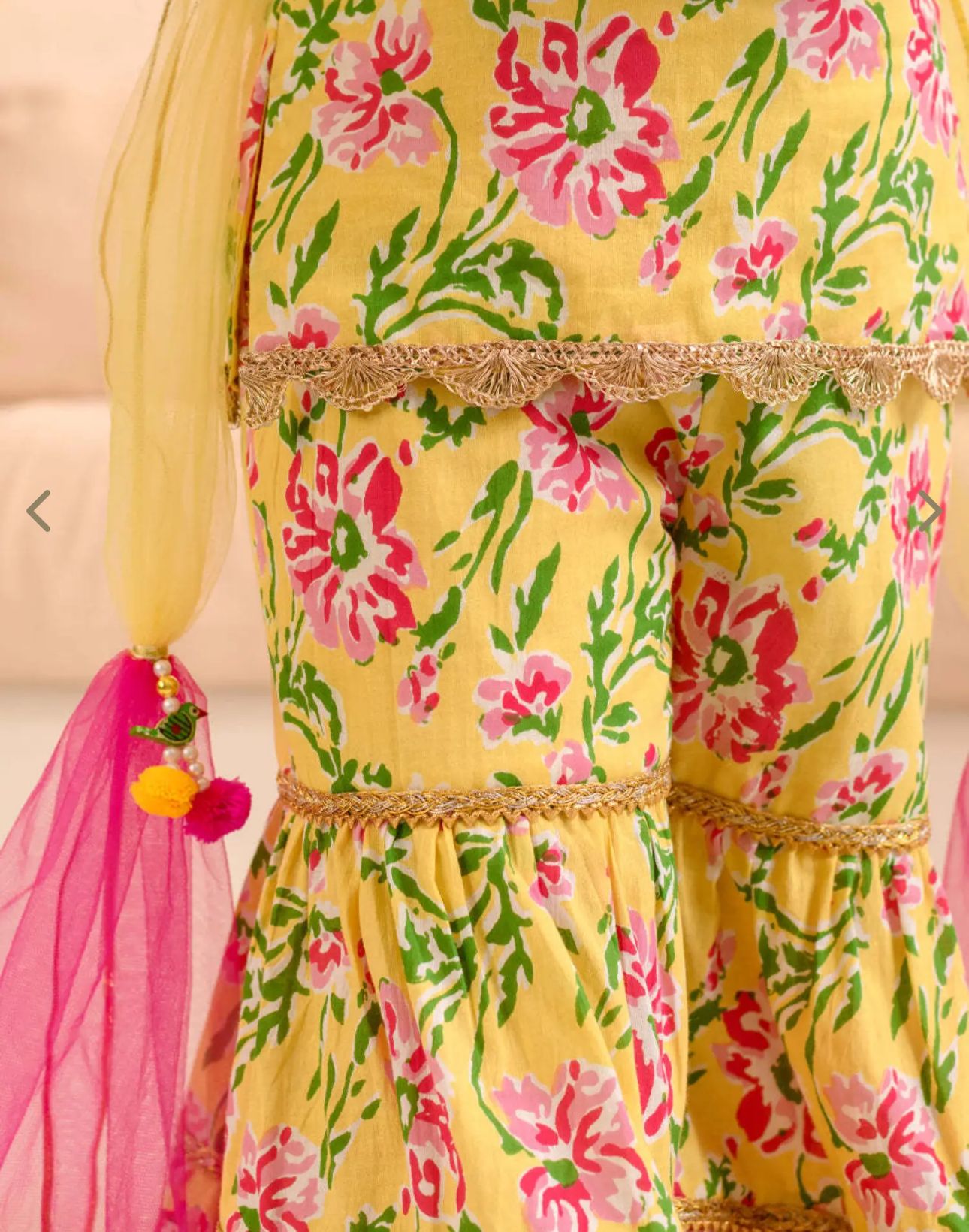 Girls Cotton Regular Fit Floral Print Kurta Set in Germany
