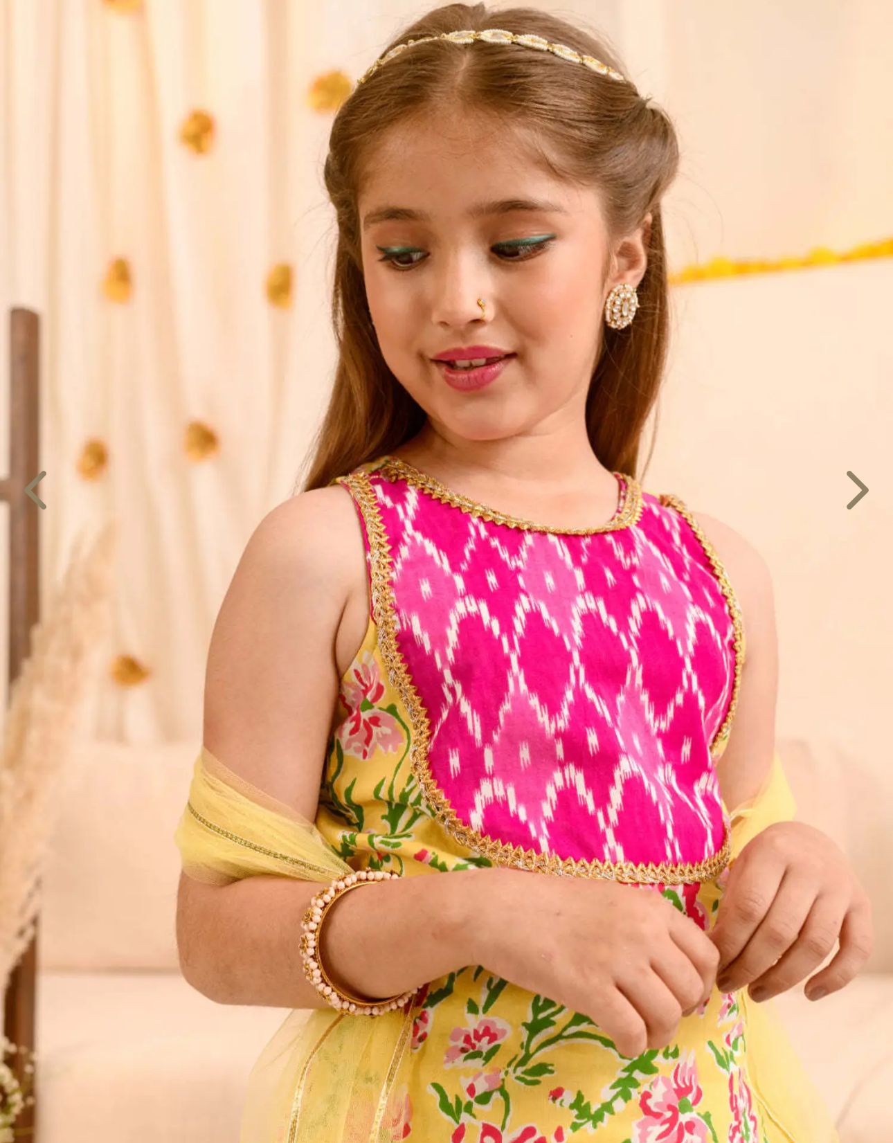 Girls Cotton Regular Fit Floral Print Kurta Set in Germany