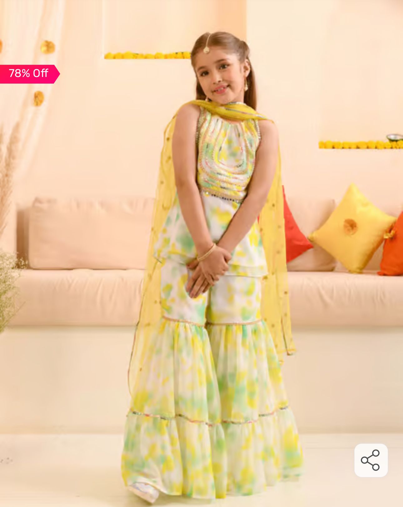 Girls Multicolor Regular Fit Printed Kurta Set in Germany