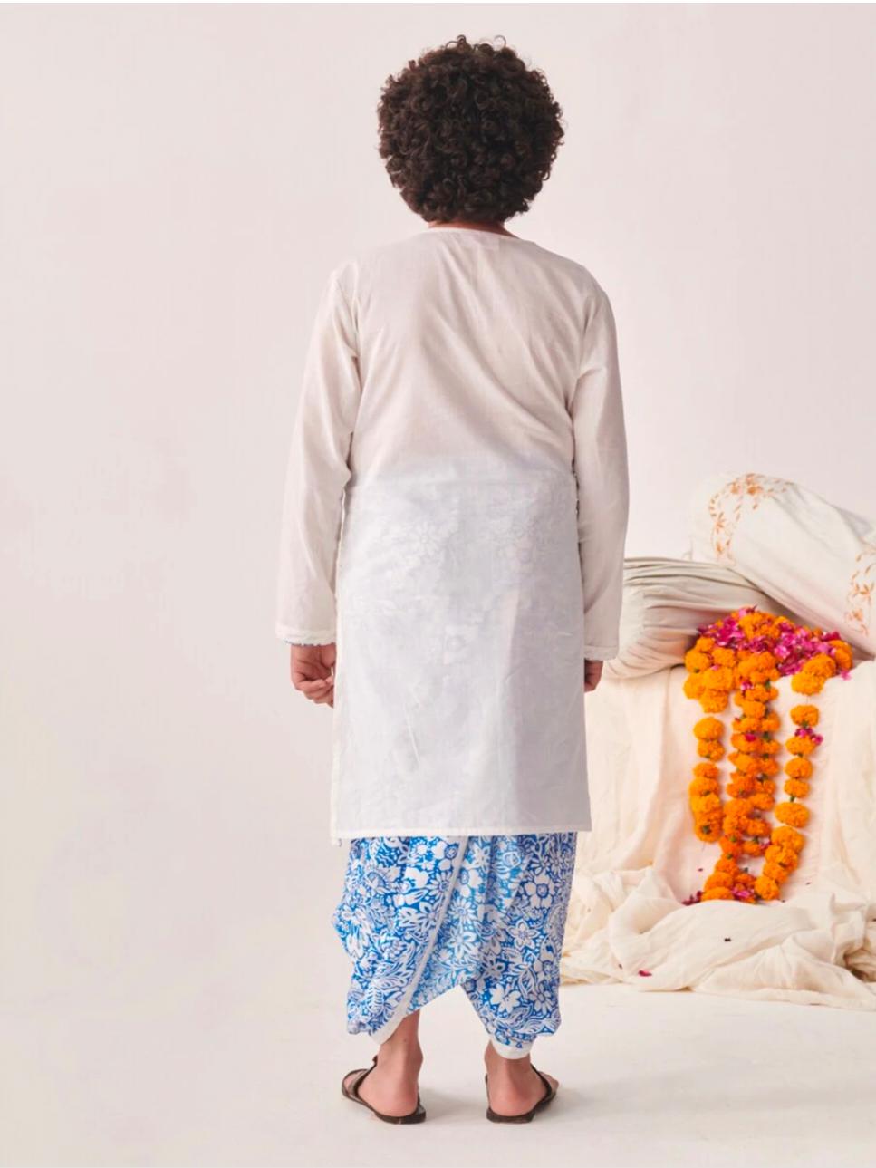 Boys Cotton Round Neck Angrakha Kurta Sets in Germany