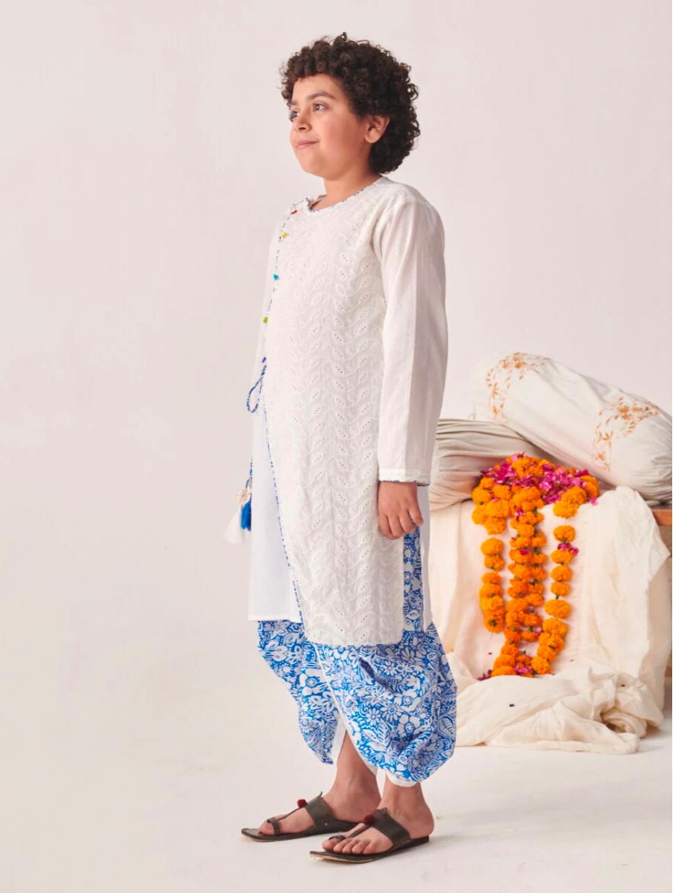 Boys Cotton Round Neck Angrakha Kurta Sets in Germany