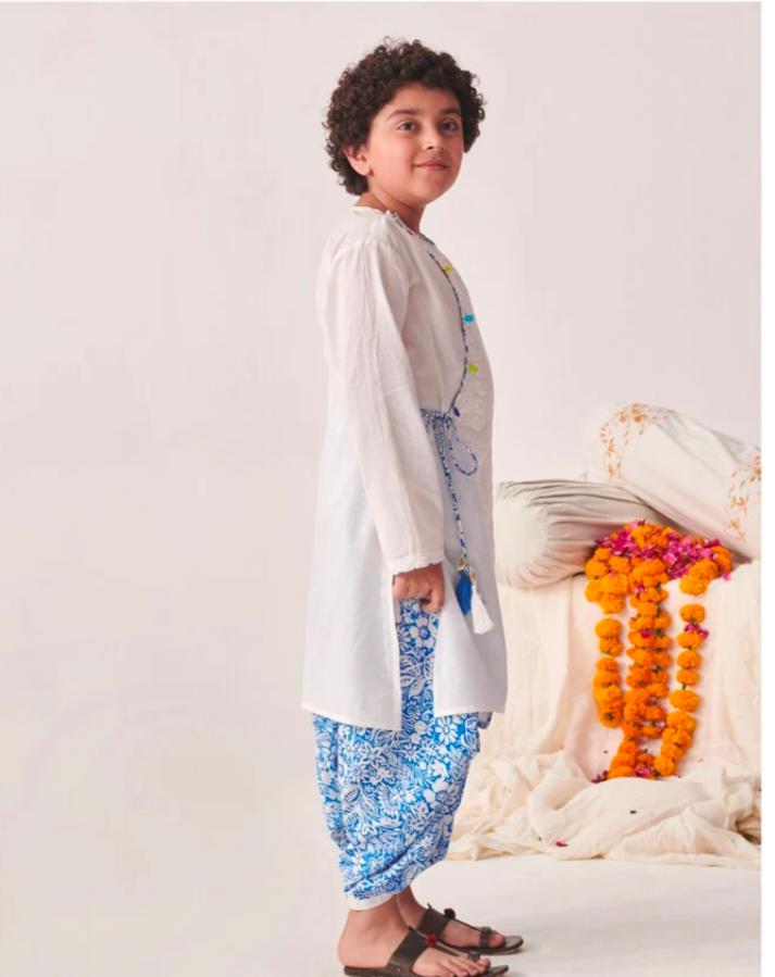 Boys Cotton Round Neck Angrakha Kurta Sets in Germany