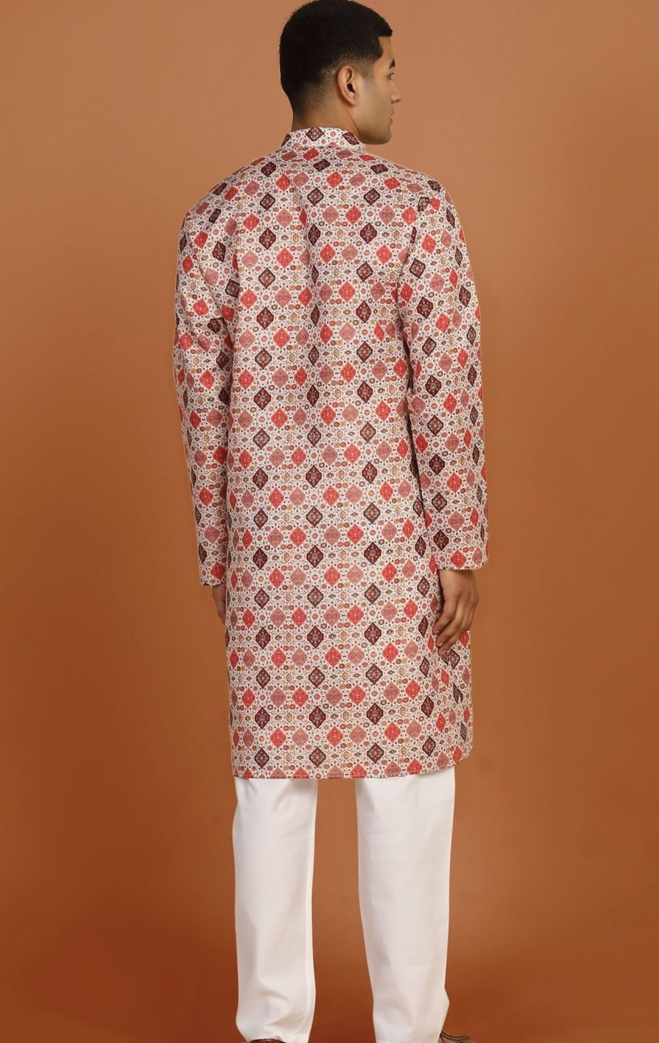 Geometric Printed Knee-Length Kurta with Pyjama