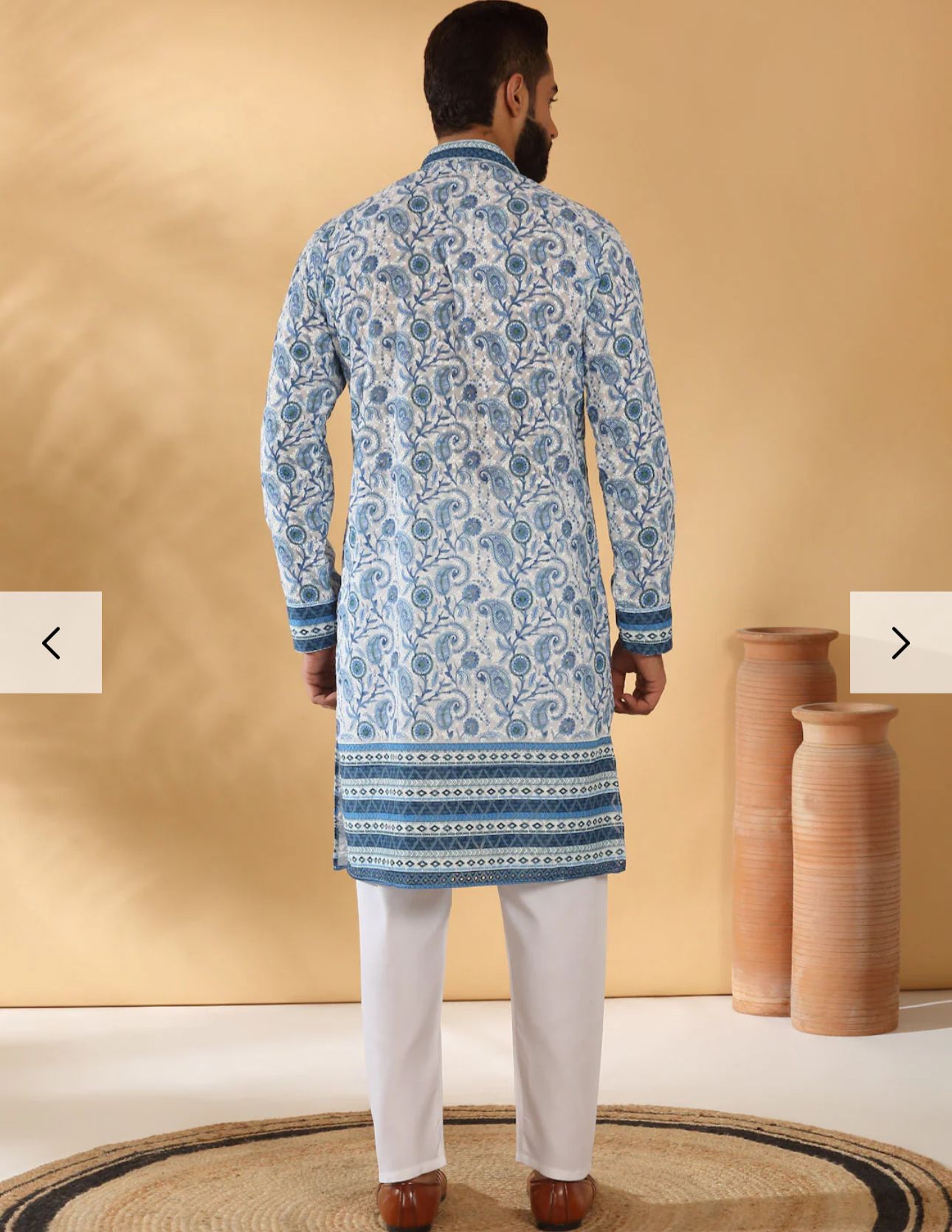 Cotton Embroidered Sequin Chikan Floral Print Thread Work Kurta And Pant in Germany