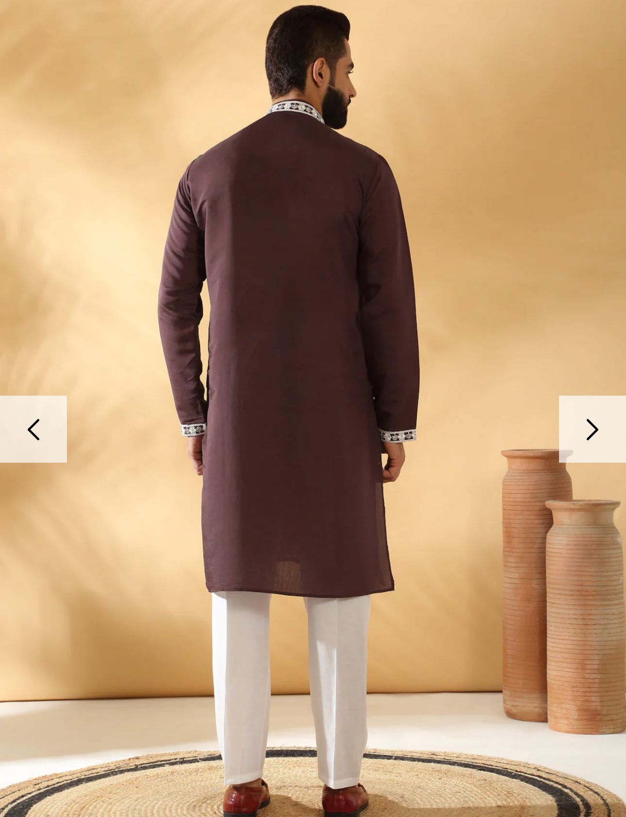 Cotton Silk Embroidered Sequin Work Kurta With Cotton Silk White Trouser Pant set in Germany