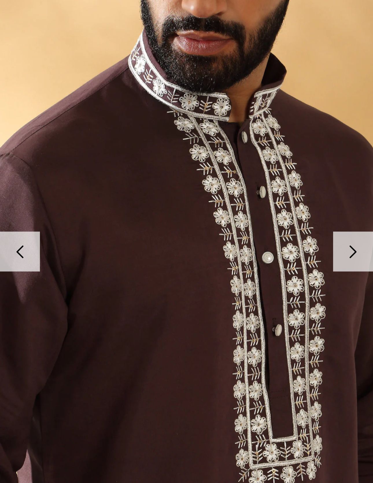Cotton Silk Embroidered Sequin Work Kurta With Cotton Silk White Trouser Pant set in Germany