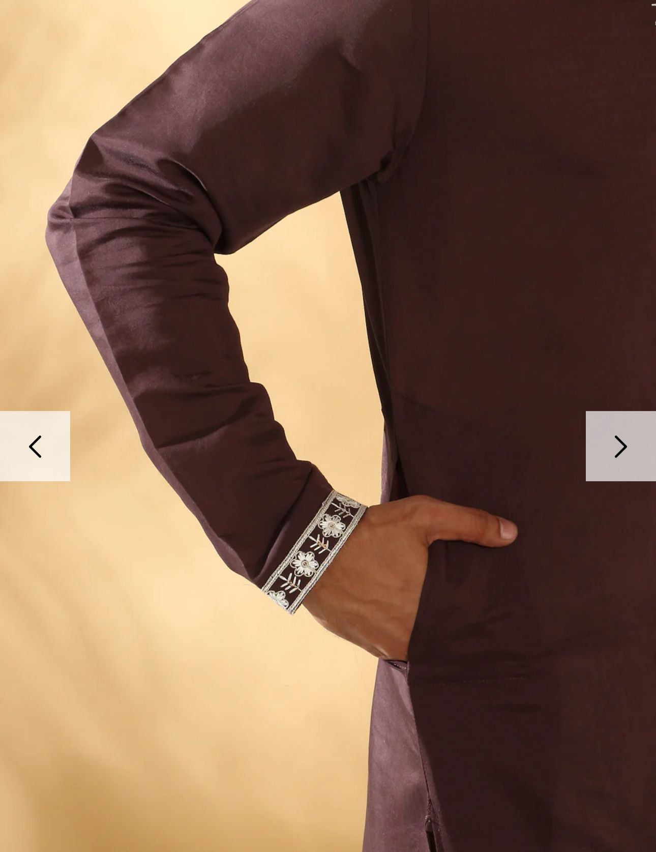 Cotton Silk Embroidered Sequin Work Kurta With Cotton Silk White Trouser Pant set in Germany