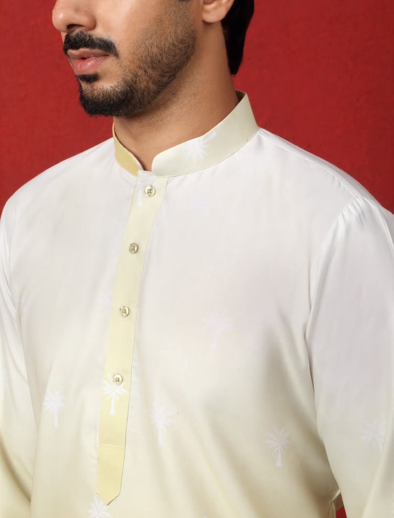 Cotton Blend Printed Olive Kurta and Pyjama in Germany