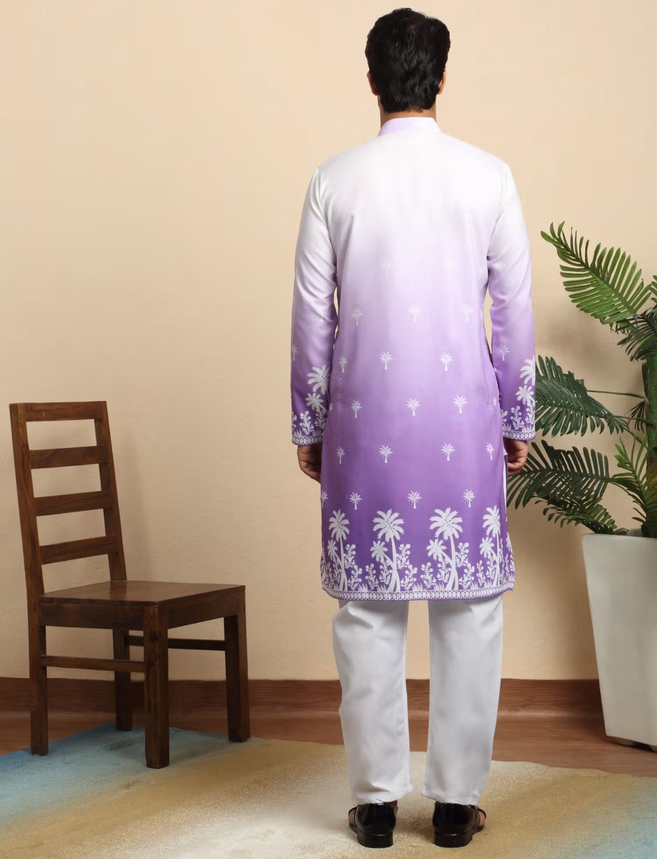 Cotton Blend Printed Olive Kurta and Pyjama in Germany