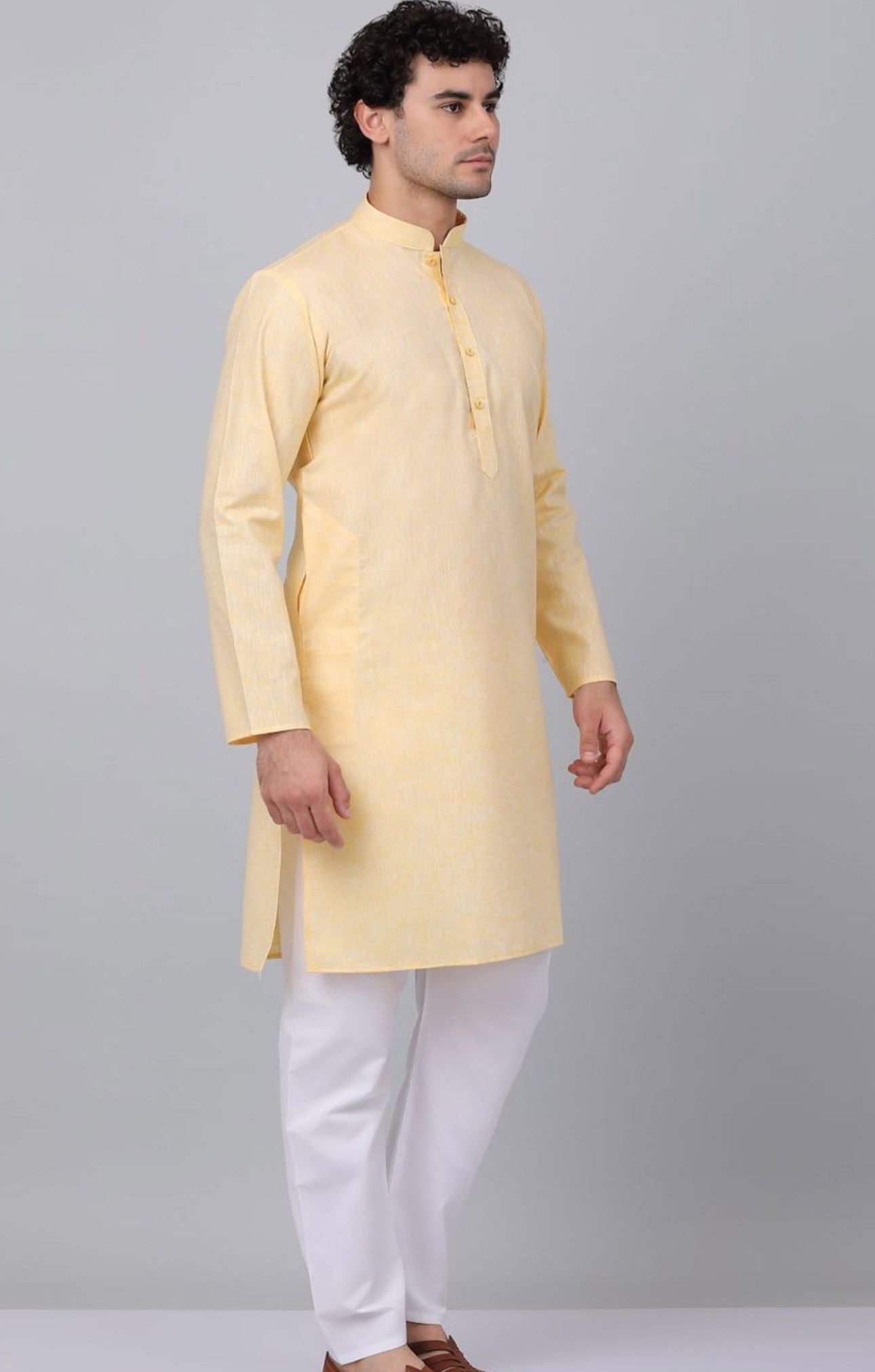 Mandarin Collar Long Sleeves Straight Kurta with Pant in Germany