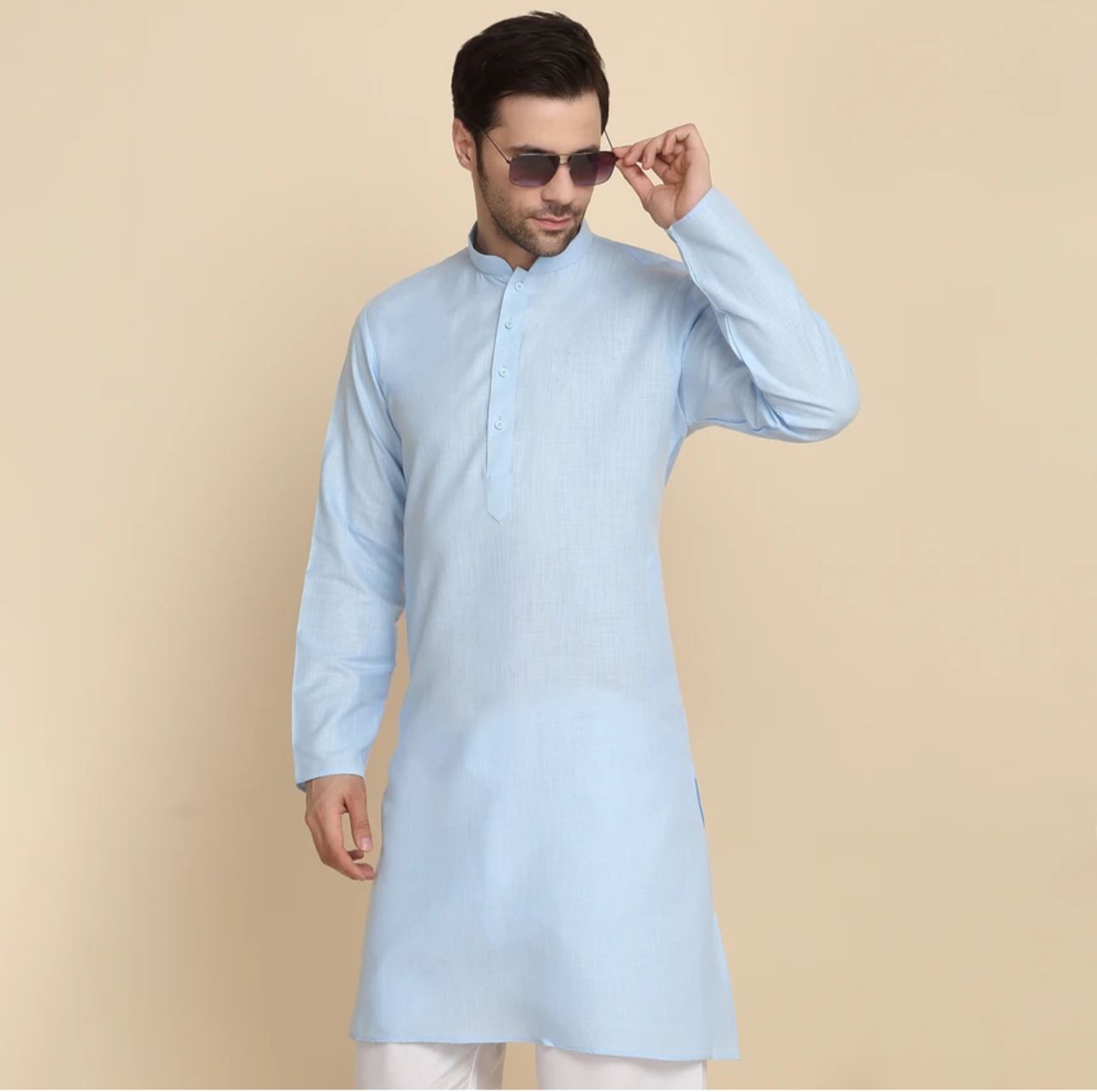 Men Cotton Blend Kurta Pyjama Set in Germany
