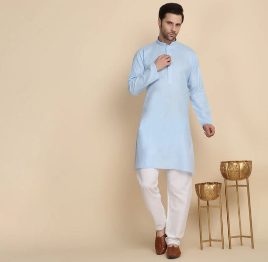 Men Cotton Blend Kurta Pyjama Set in Germany