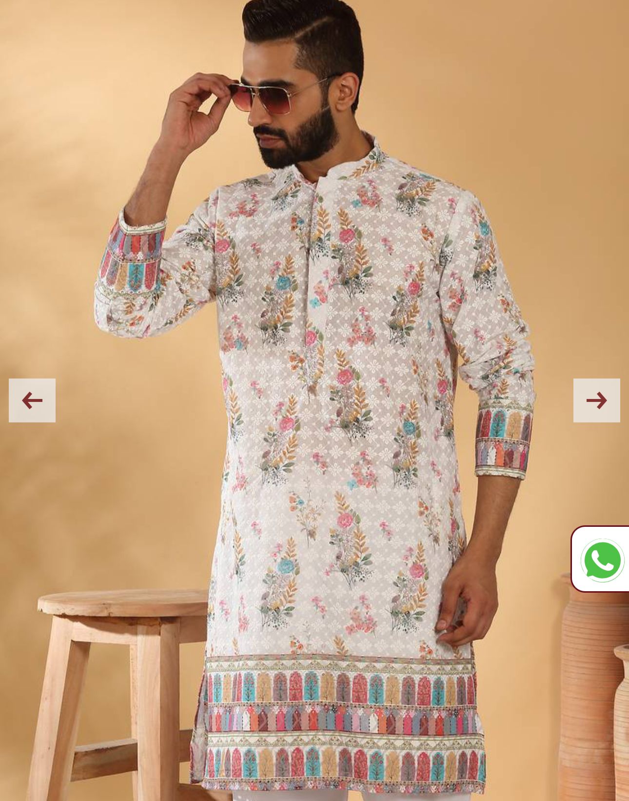 Cotton Embroidered Sequin Chikan Floral Print Thread Work Multicolor Kurta and Pyjama in Germany