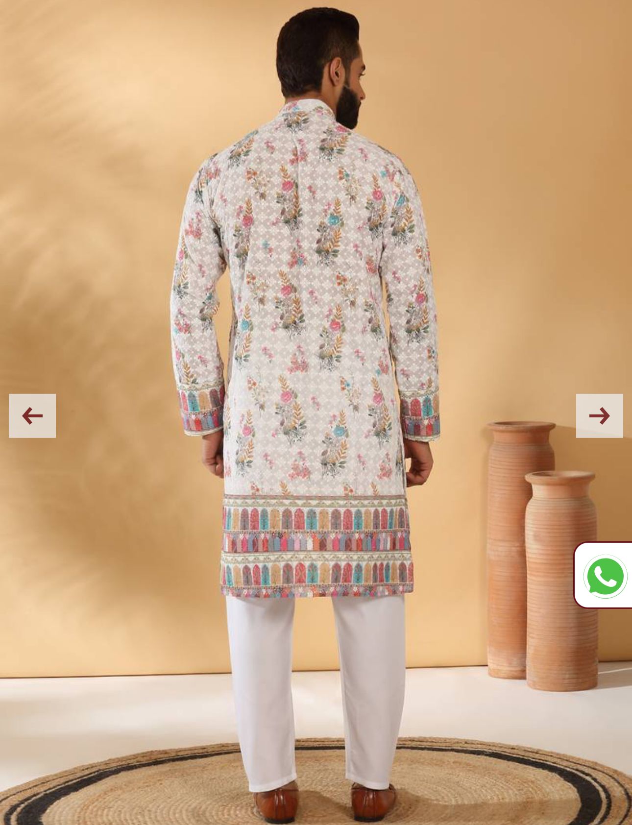 Cotton Embroidered Sequin Chikan Floral Print Thread Work Multicolor Kurta and Pyjama in Germany