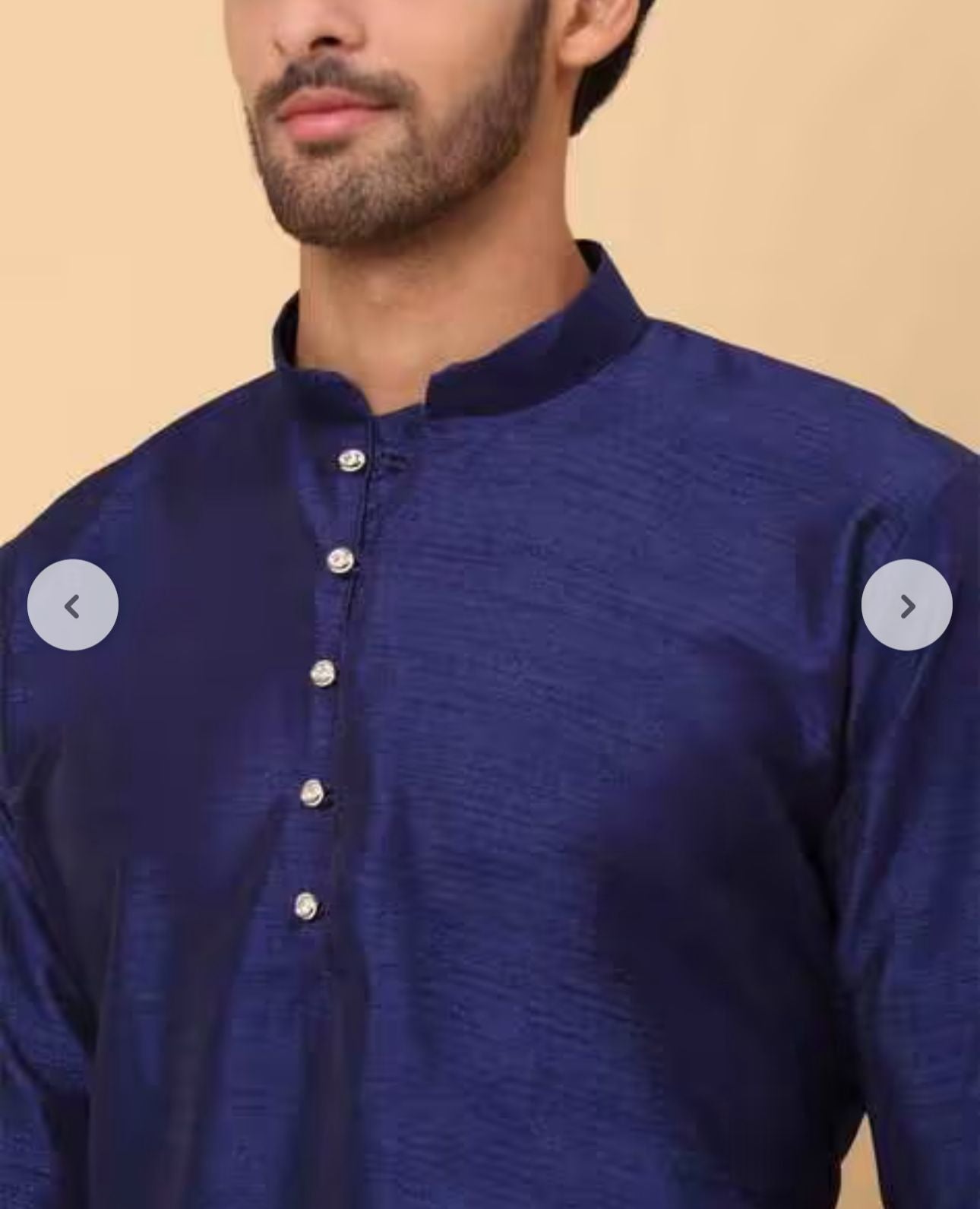 Men's Silk Navy Blue Kurta Churidar With Embroidered Zari Bandhgala Suit/Coat in Berlin