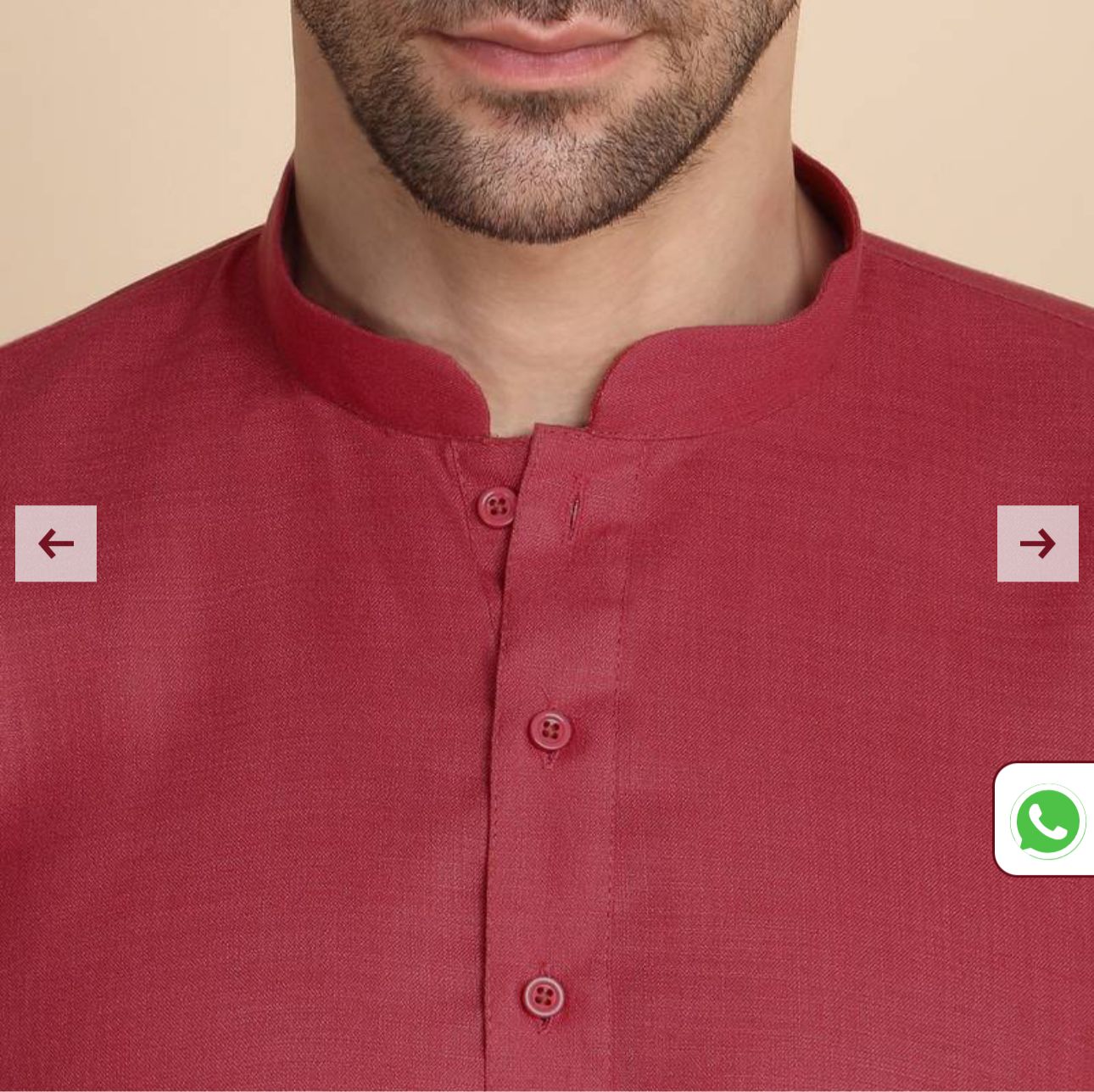 Cotton Blend Solid Denim Red Kurta With Pyjamas in Germany
