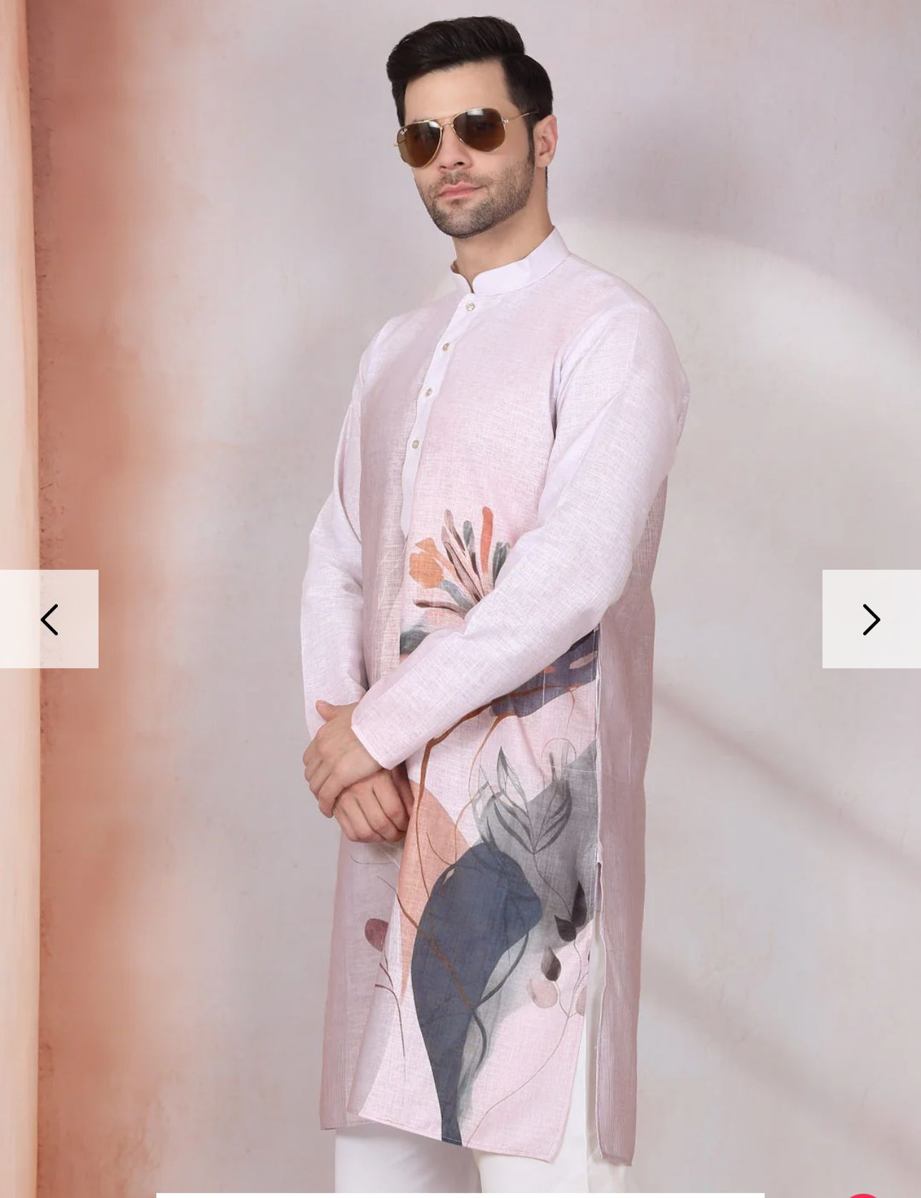 Marble Print  Long Kurta With White Elastic Waistband Pyjama Set in Berlin