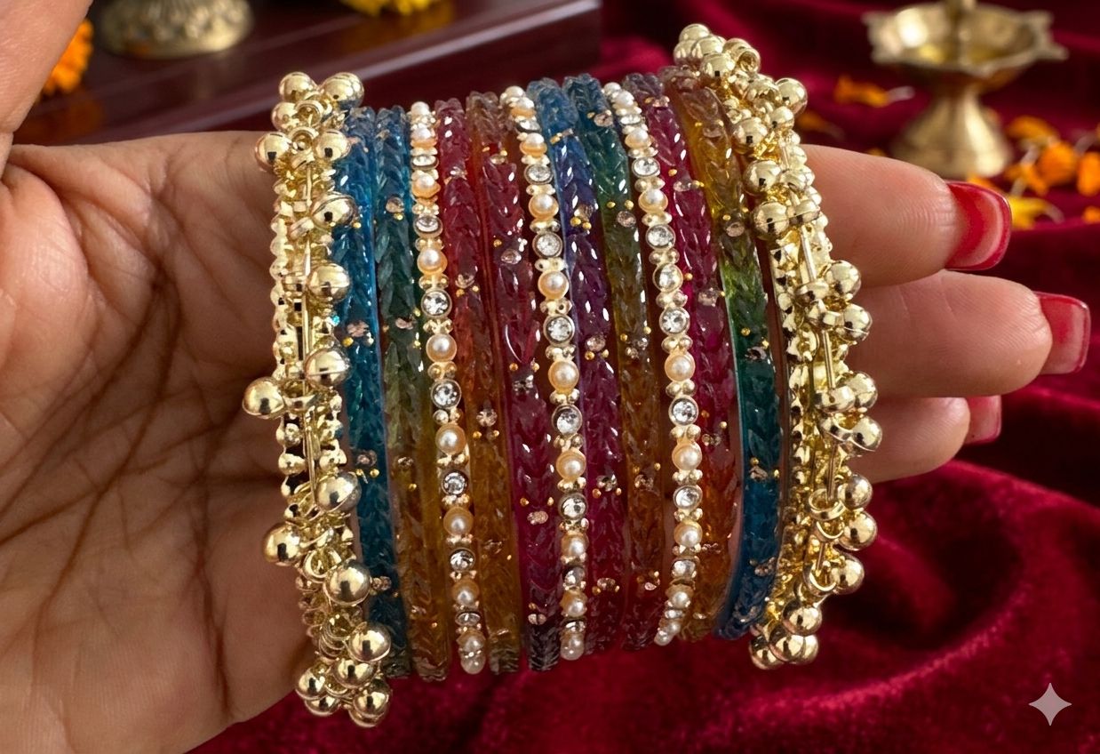 Glass multicoloured bangles in Germany