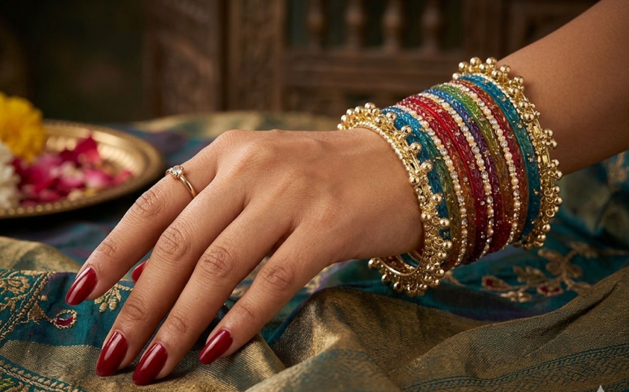 Glass multicoloured bangles in Germany