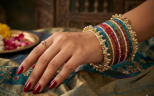 Glass multicoloured bangles in Germany