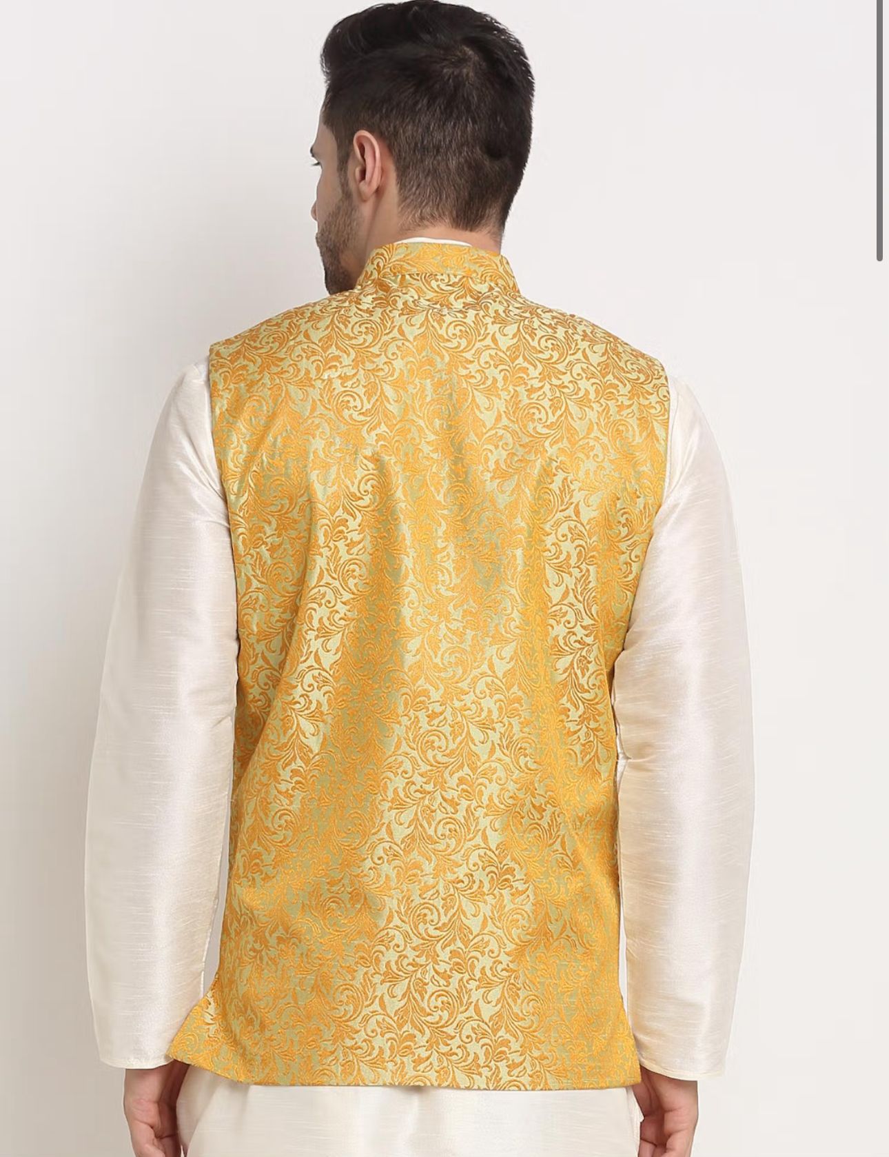 Jacquard Woven Design Nehru Jacket with kurta and pyjama in Berlin